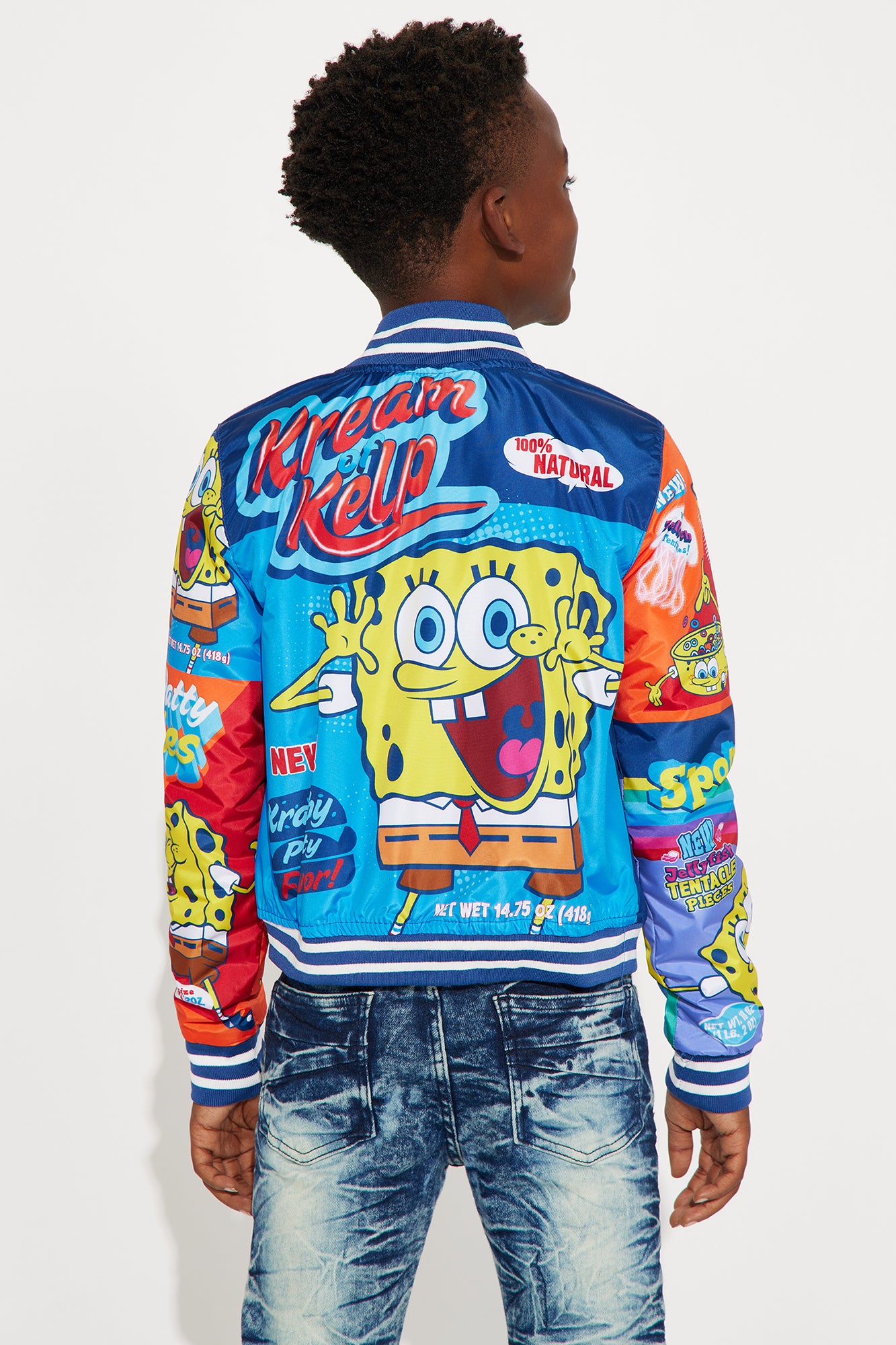 Mini SpongeBob Krabby Patty Krispies Varsity Bomber Jacket - Blue - Image 5