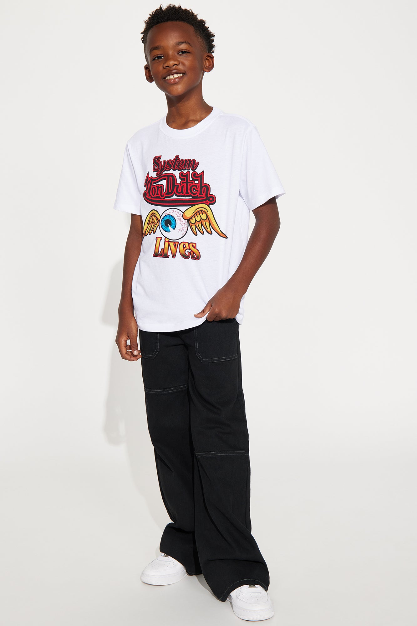 Mini Von Dutch System Lives Short Sleeve Tee - White - Image 3