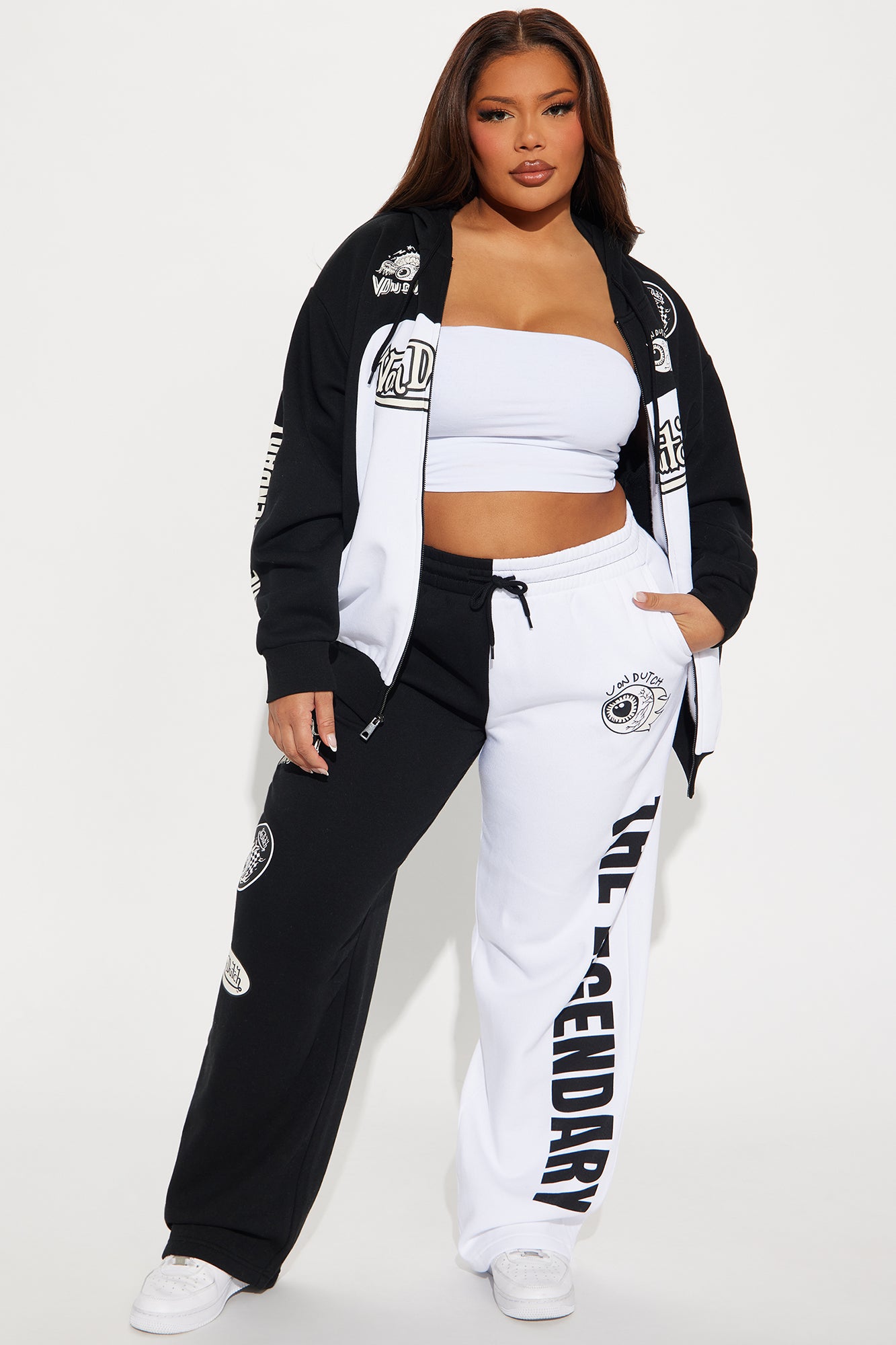 Von Dutch Legendary Wide Leg Pant - Black/combo - Image 4