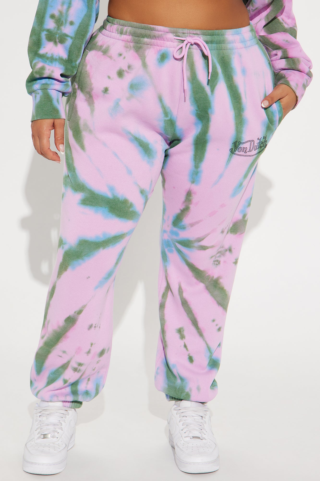 Von Dutch Rhinestone Tie Dye Jogger - Olive/combo - Image 5