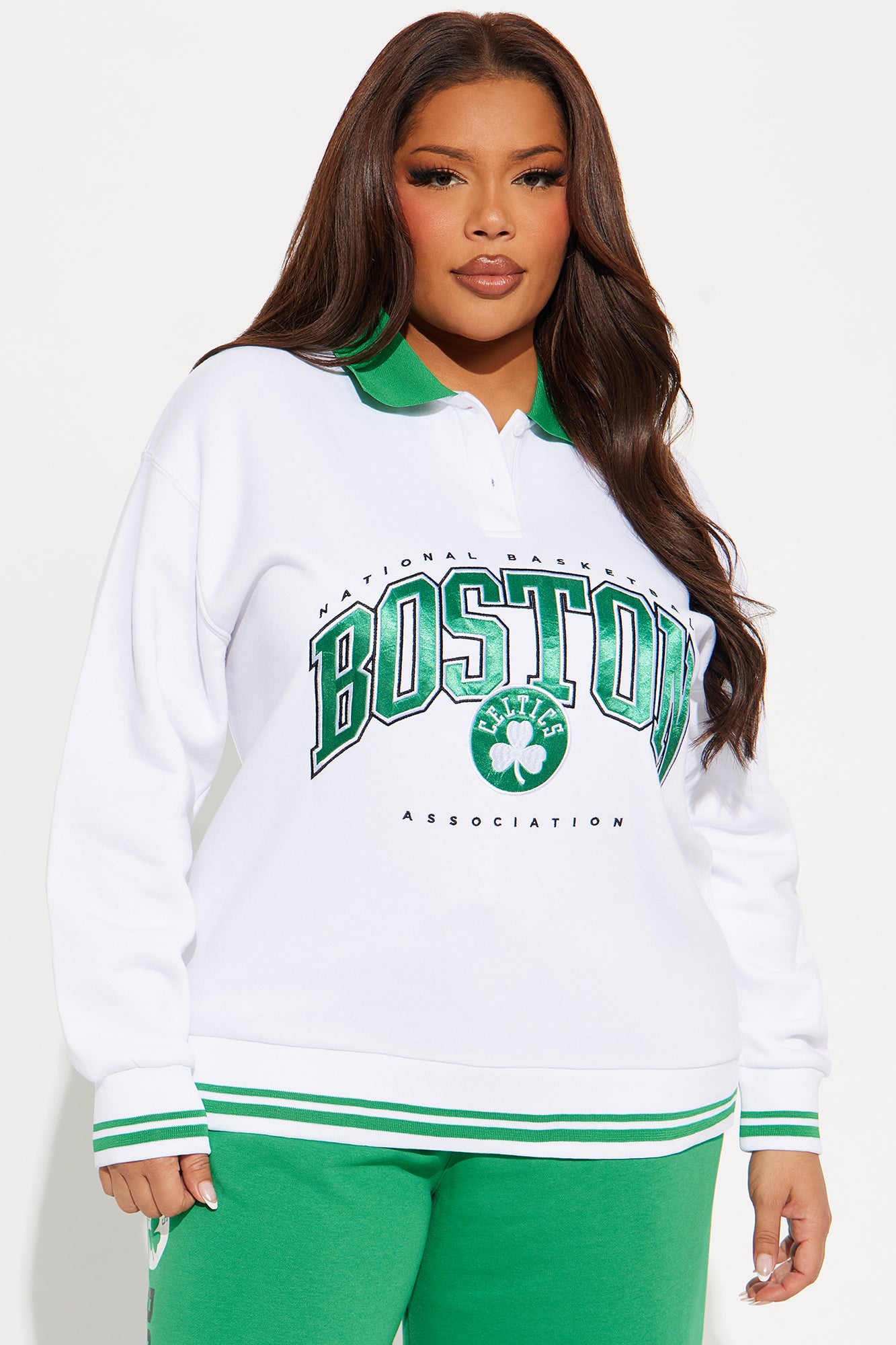 Boston Celtics Warm Up Sweatshirt - White - Image 4
