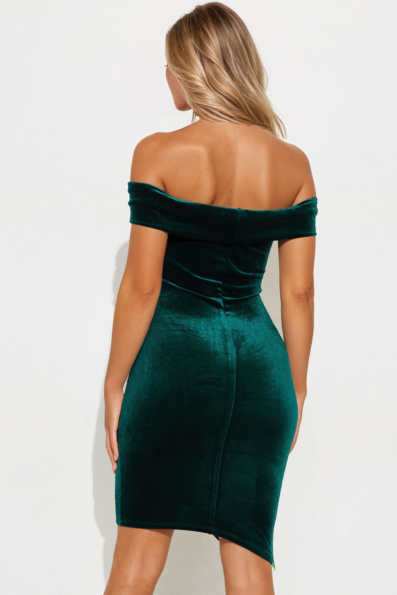 Abbey Mini Velvet Dress - Hunter - Image 3