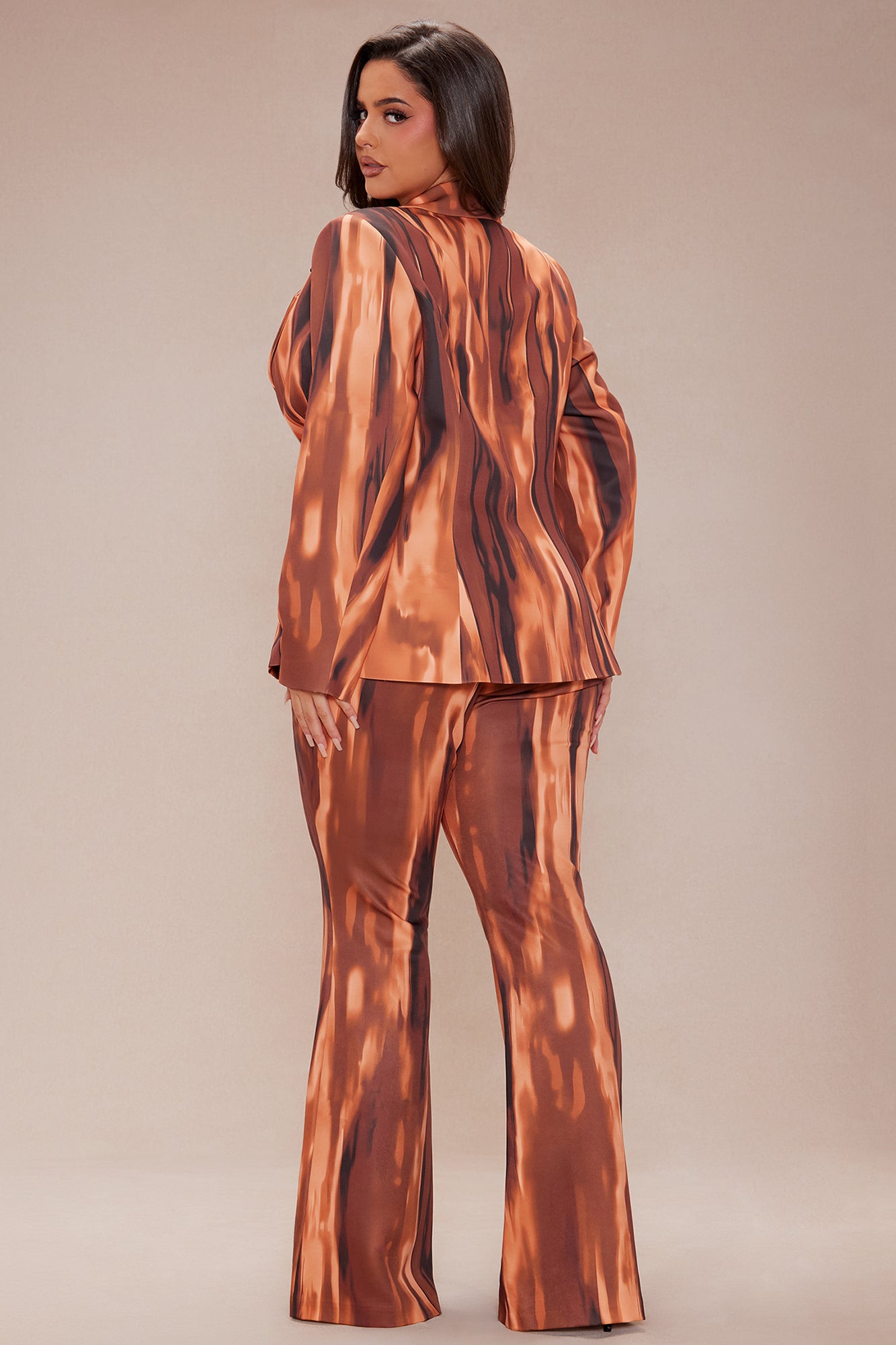 Amina Abstract Suit Set - Brown/combo - Image 8
