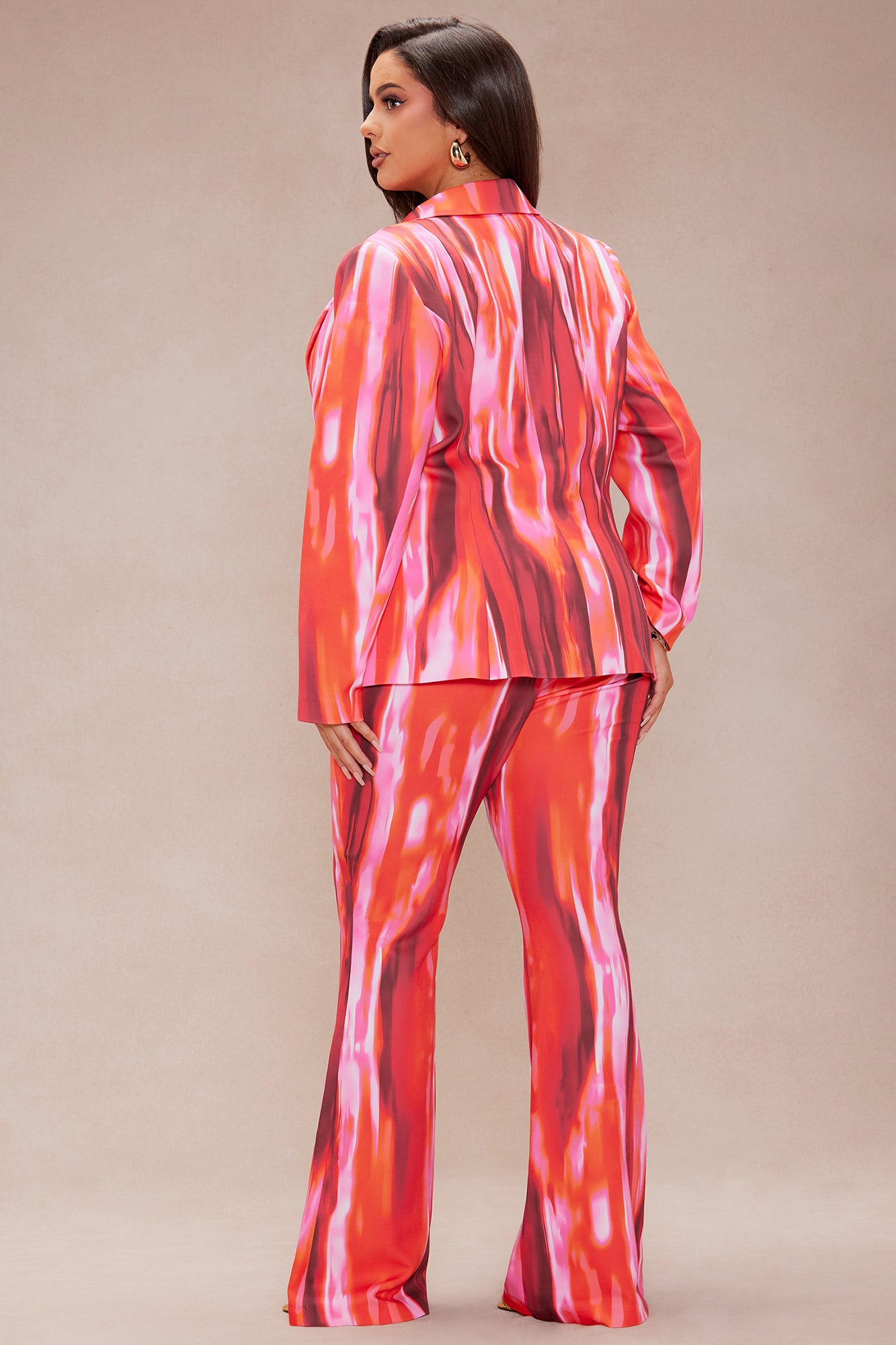Amina Abstract Suit Set - Pink/combo - Image 8
