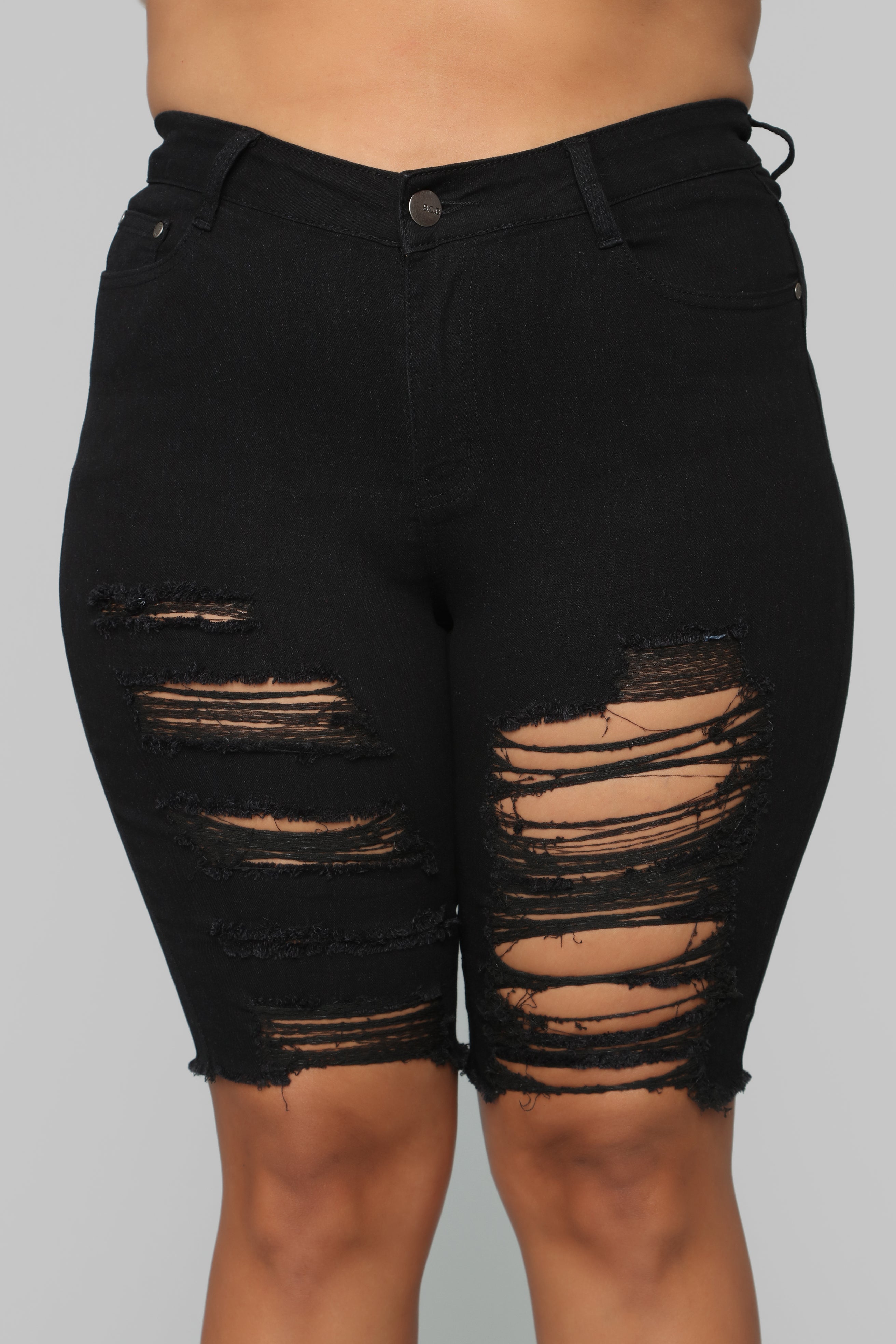 Playing It Cool Denim Bermudas - Black - Image 5