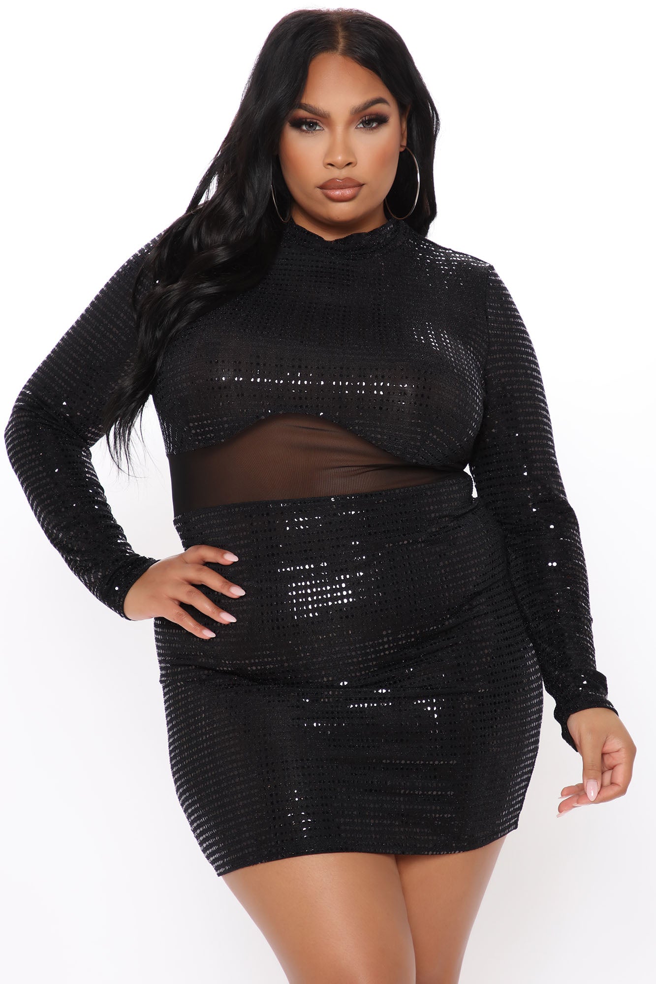 Irreplaceable Metallic Mini Dress - Black/Copper - Image 6