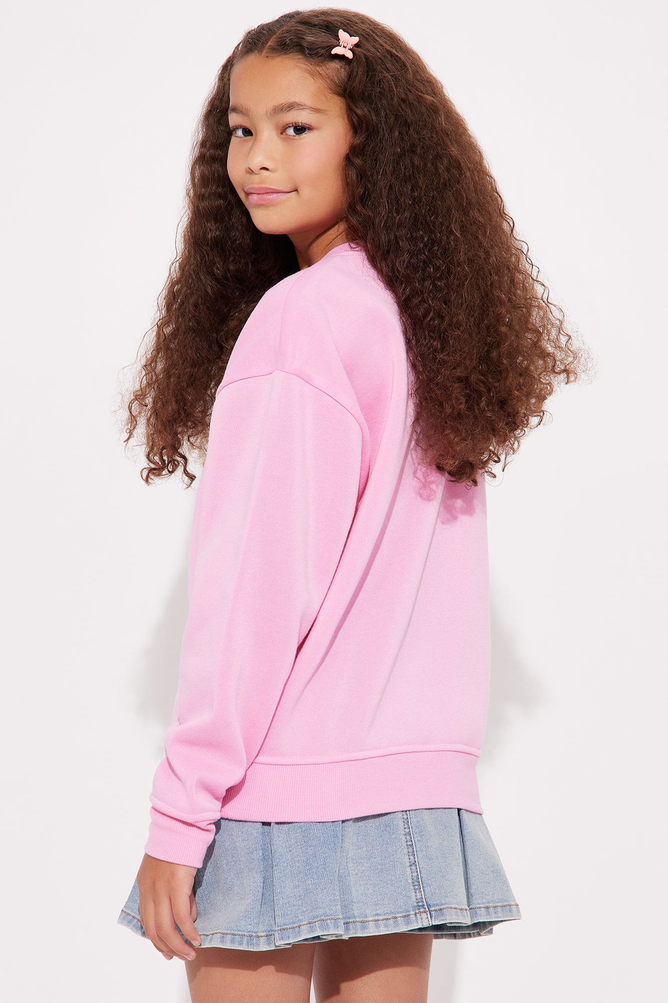Mini Grow With The Flow Crew Neck Sweatshirt - Pink - Image 3