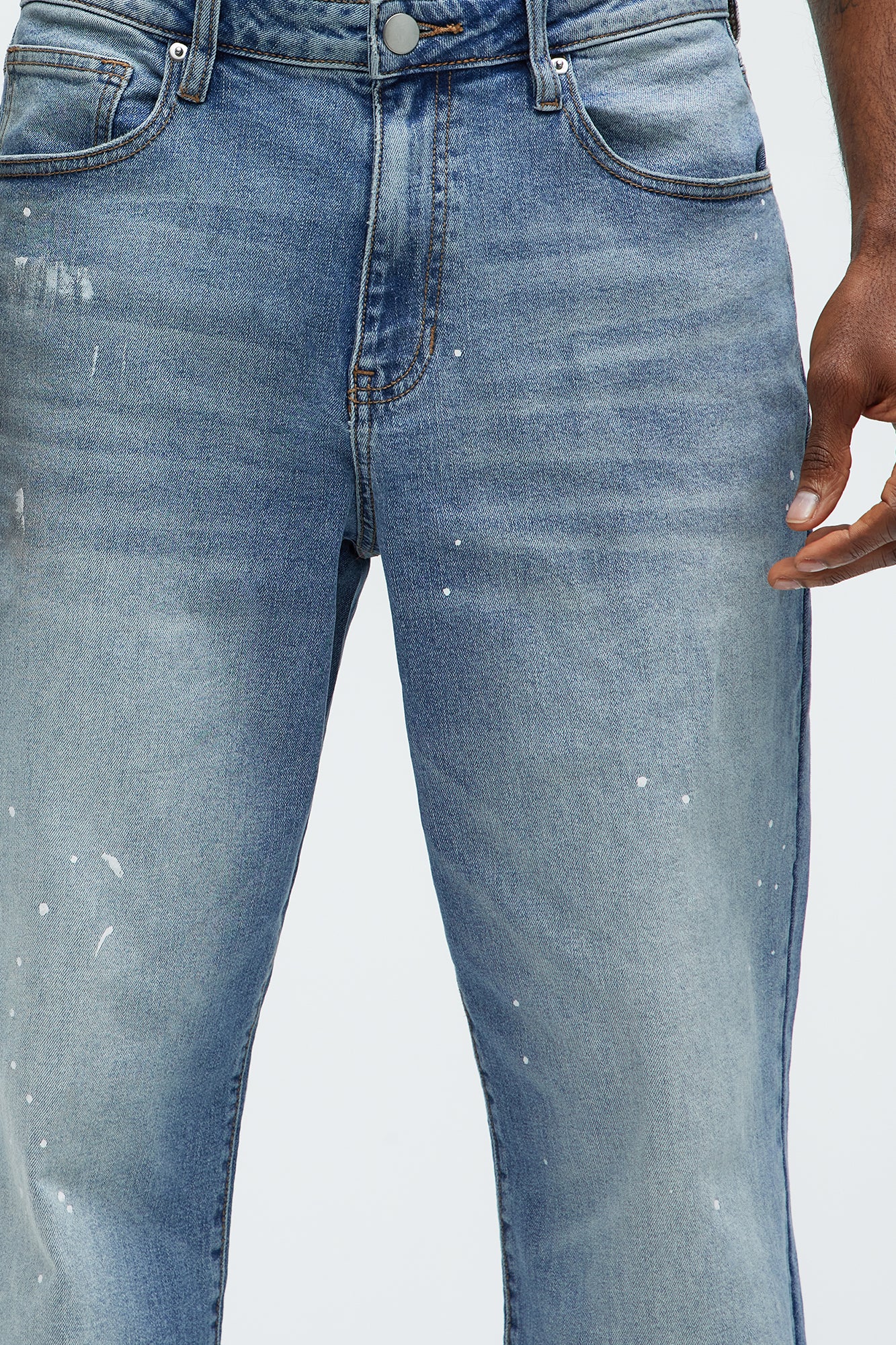 Robb Straight Splatter Jeans - Light Wash - Image 4