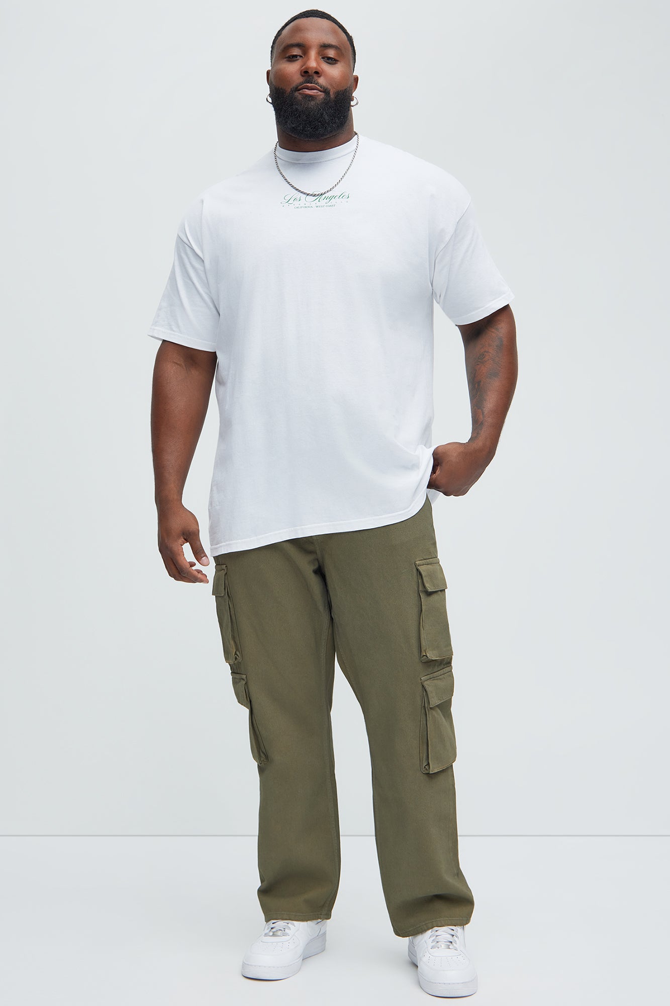 Waxy Straight Cargo Jeans - Olive - Image 7