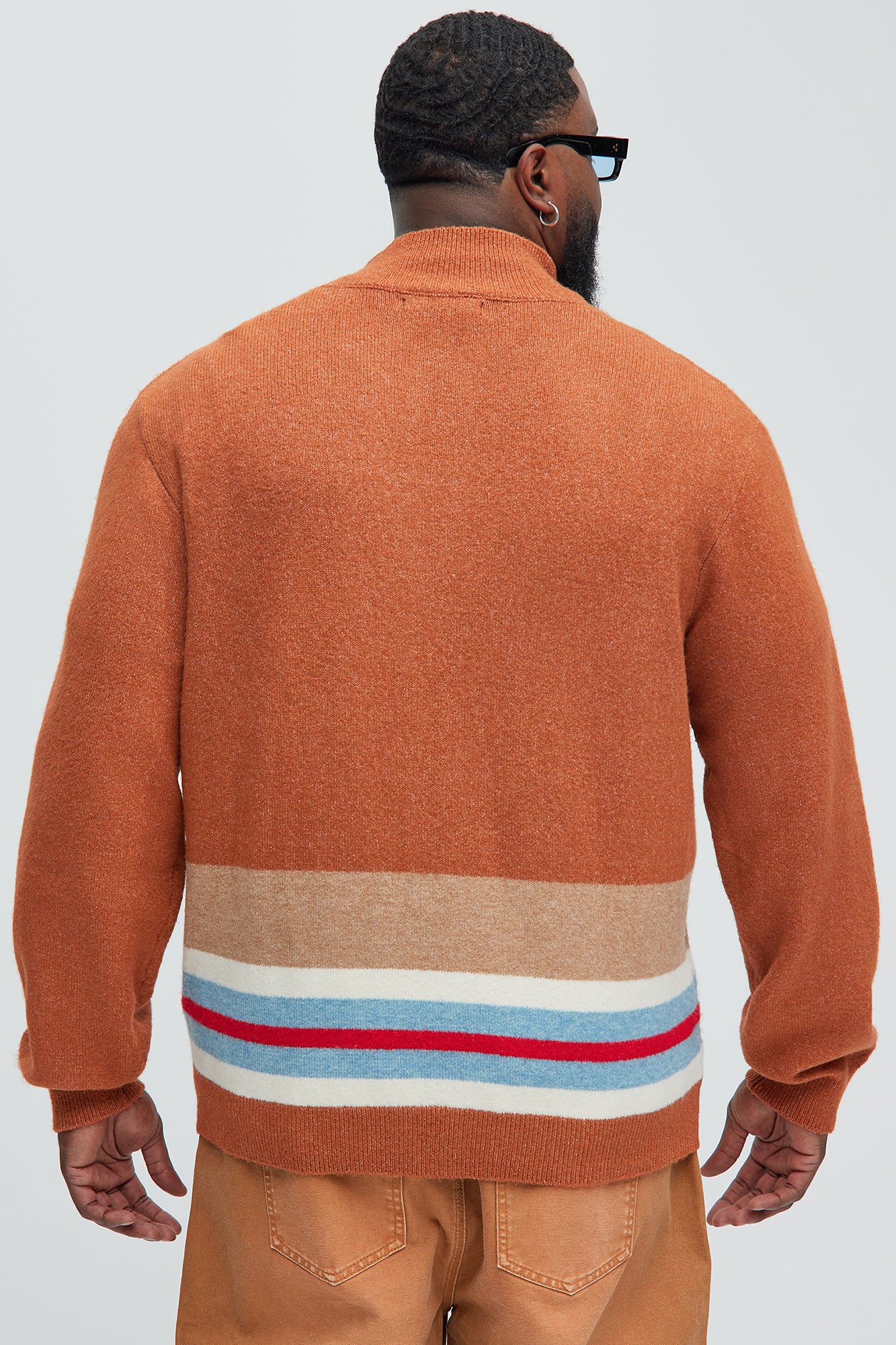 Wait Is Over Zip Sweater - Brown/combo - Image 10