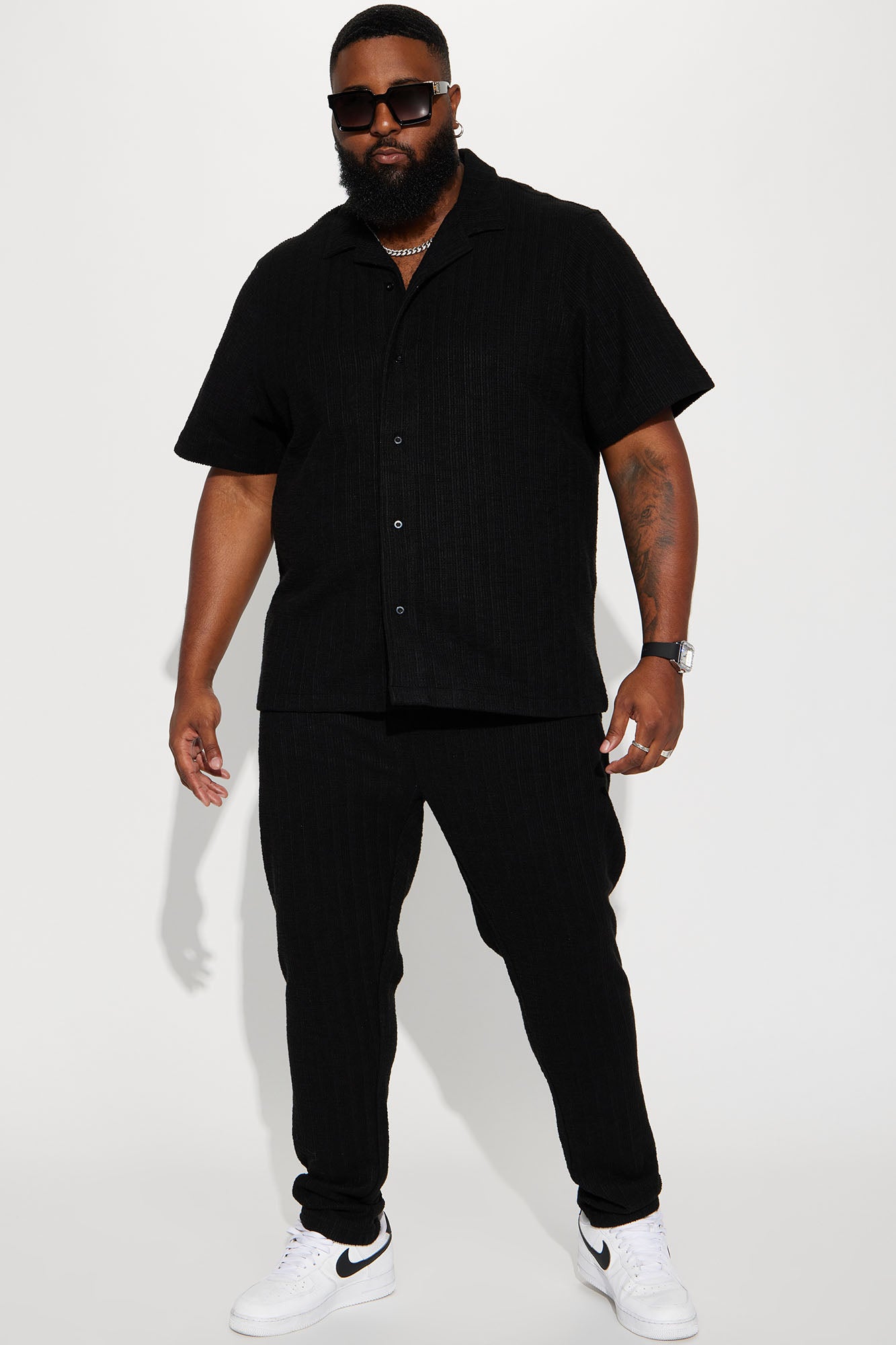 Dean Textured Slim Pants - Black - Image 13