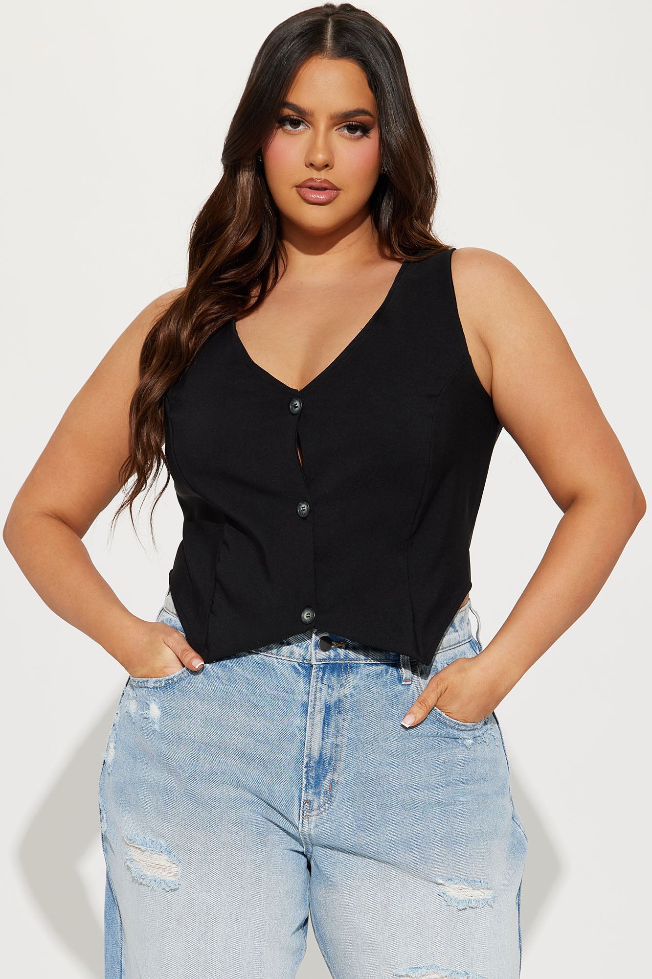 All Around Vest Top - Black - Image 5