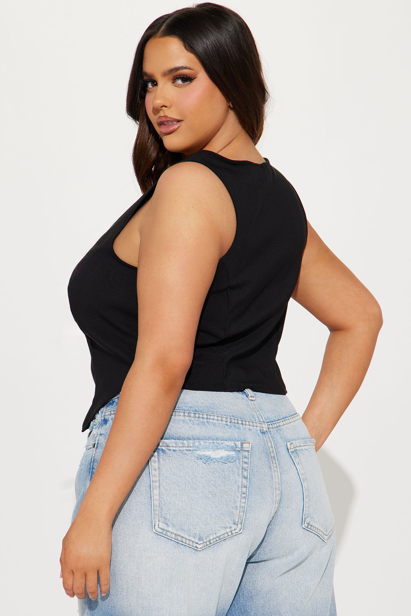 All Around Vest Top - Black - Image 7