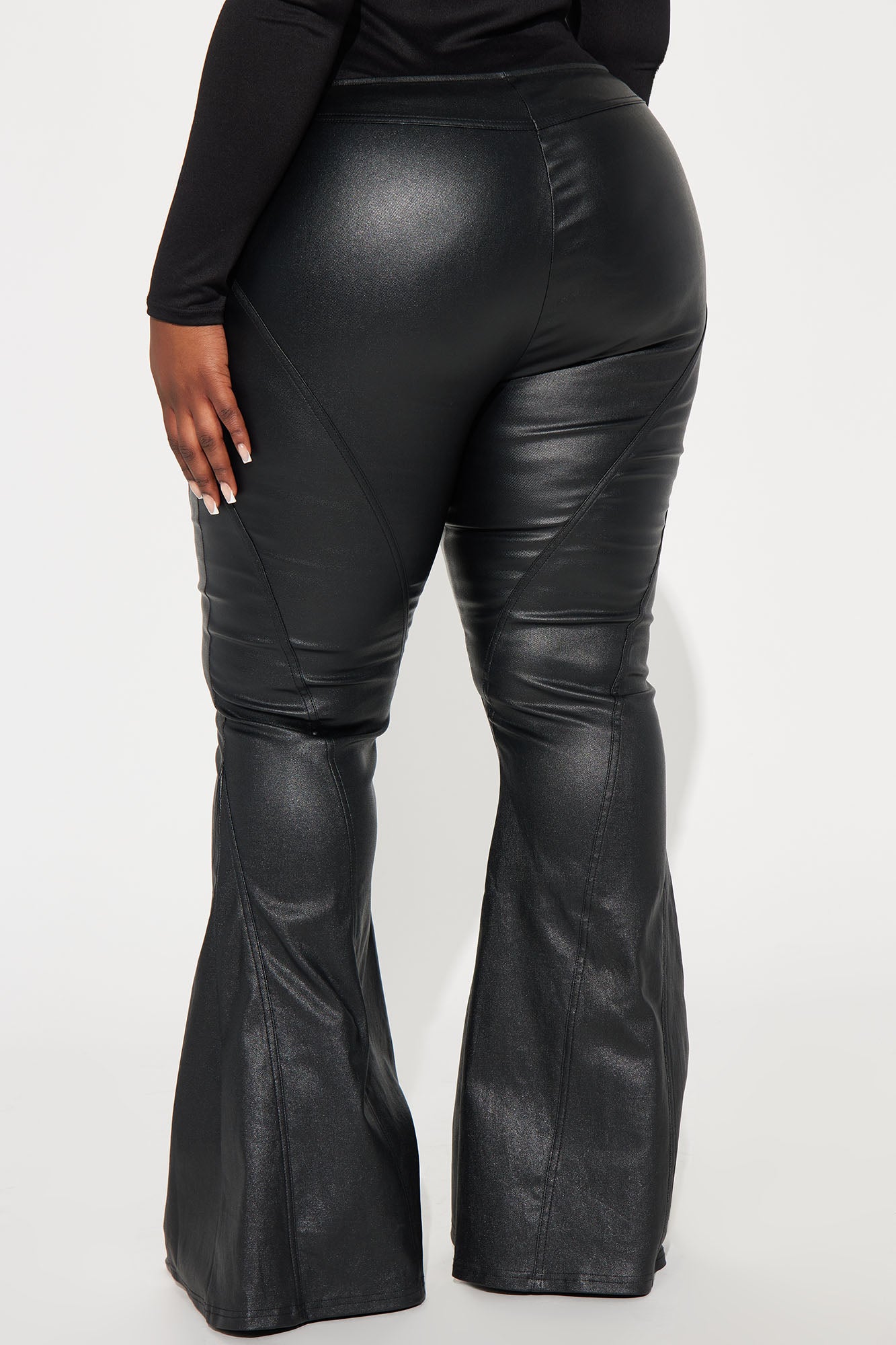 Going Big Coated Flare Pant - Black - Image 6
