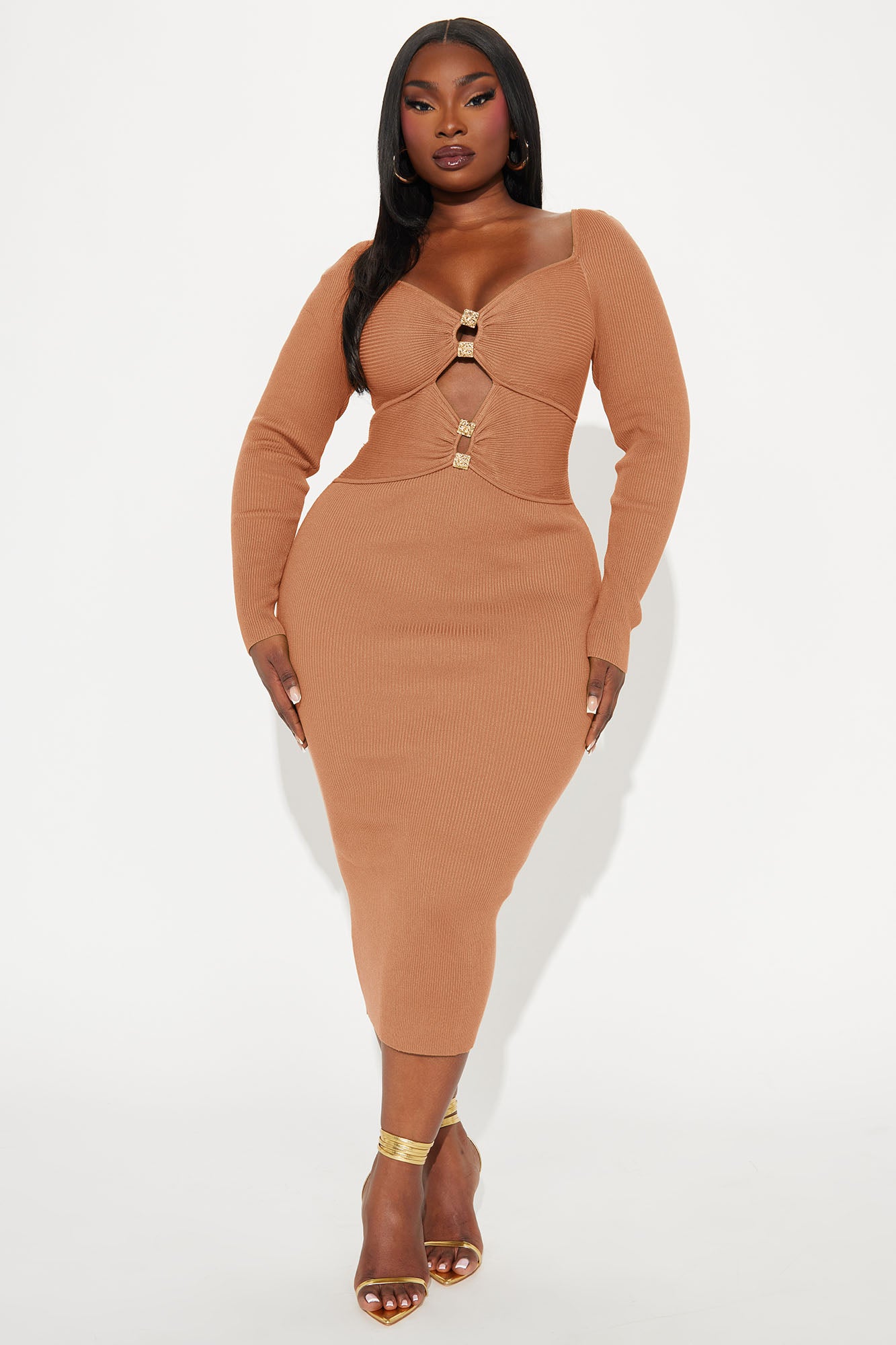 Stephanie Sweater Midi Dress - Copper - Image 5