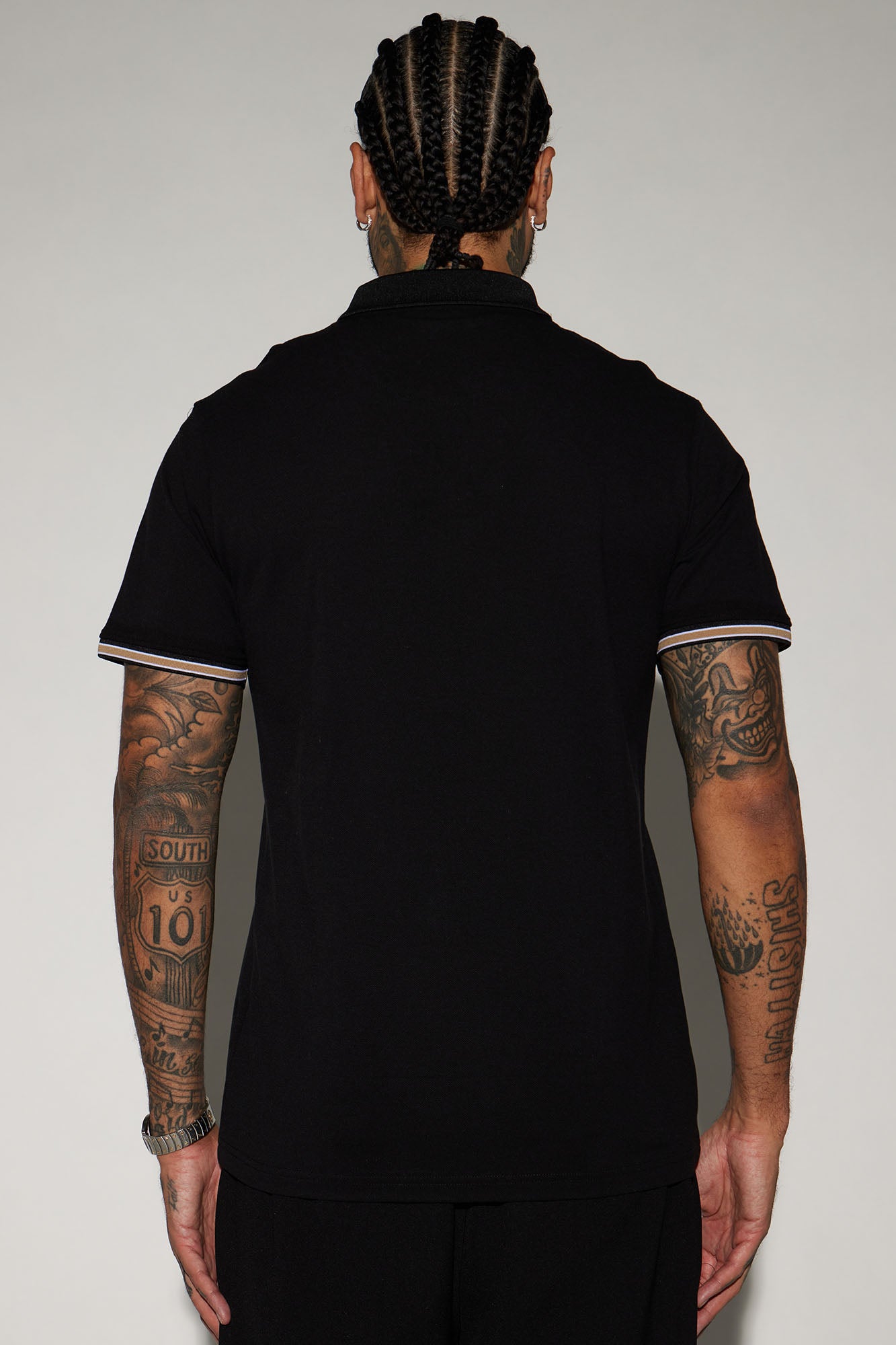 Sensational Short Sleeve Polo - Black/combo - Image 3