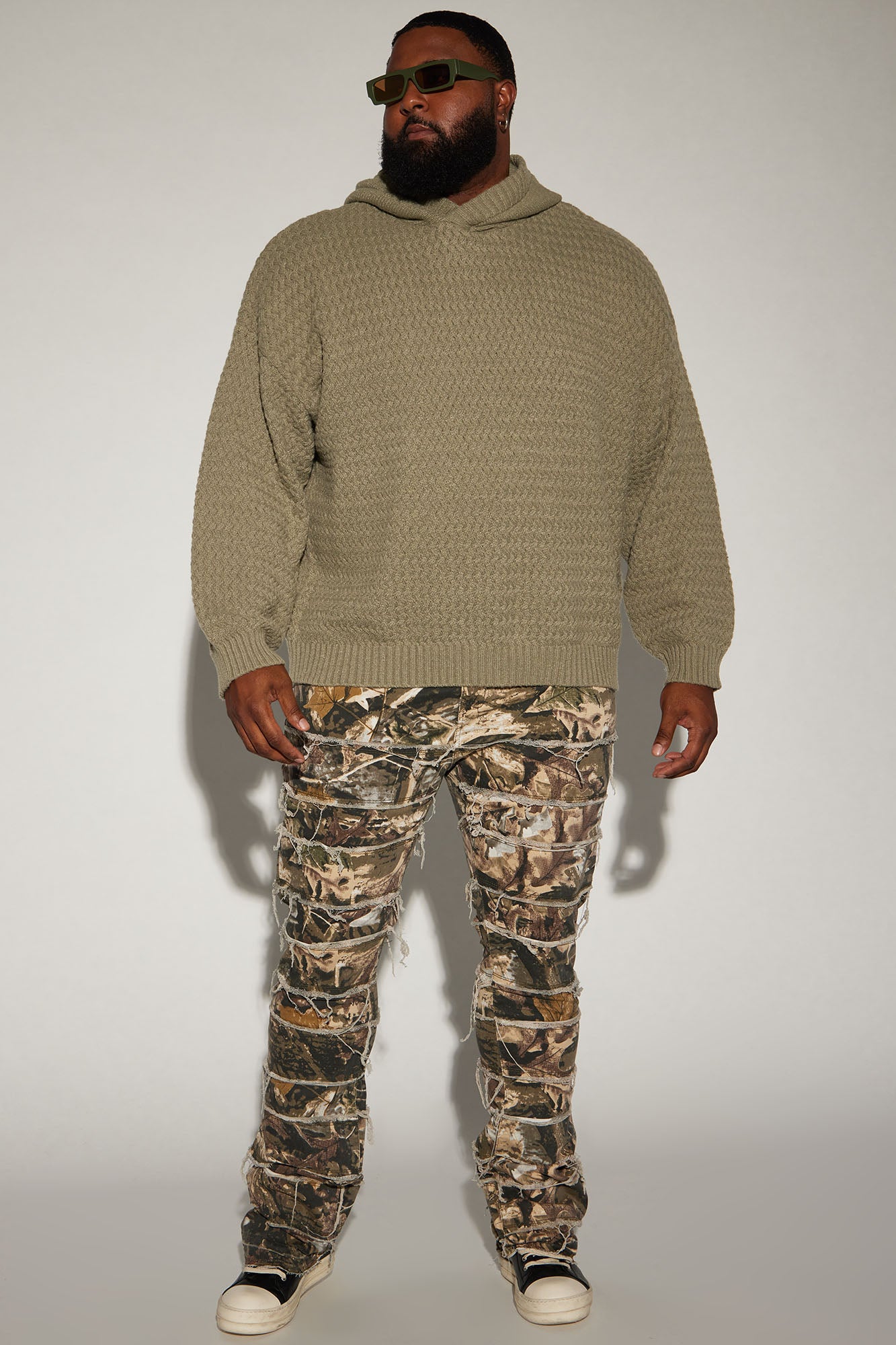 All Around Fray Stacked Skinny Flare Pants - Brown/combo - Image 6