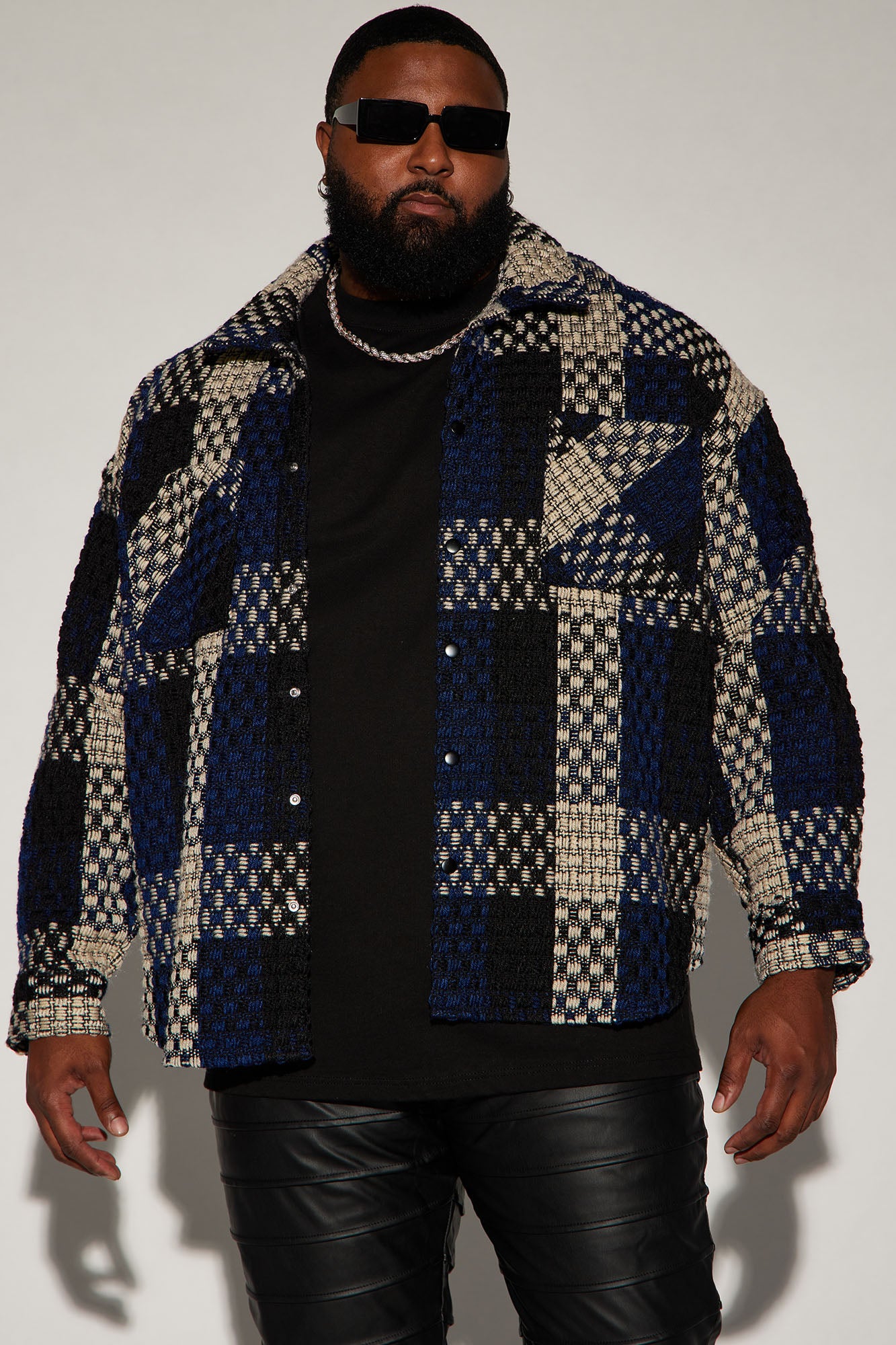 Beverly Tweed Shacket - Navy/combo - Image 5