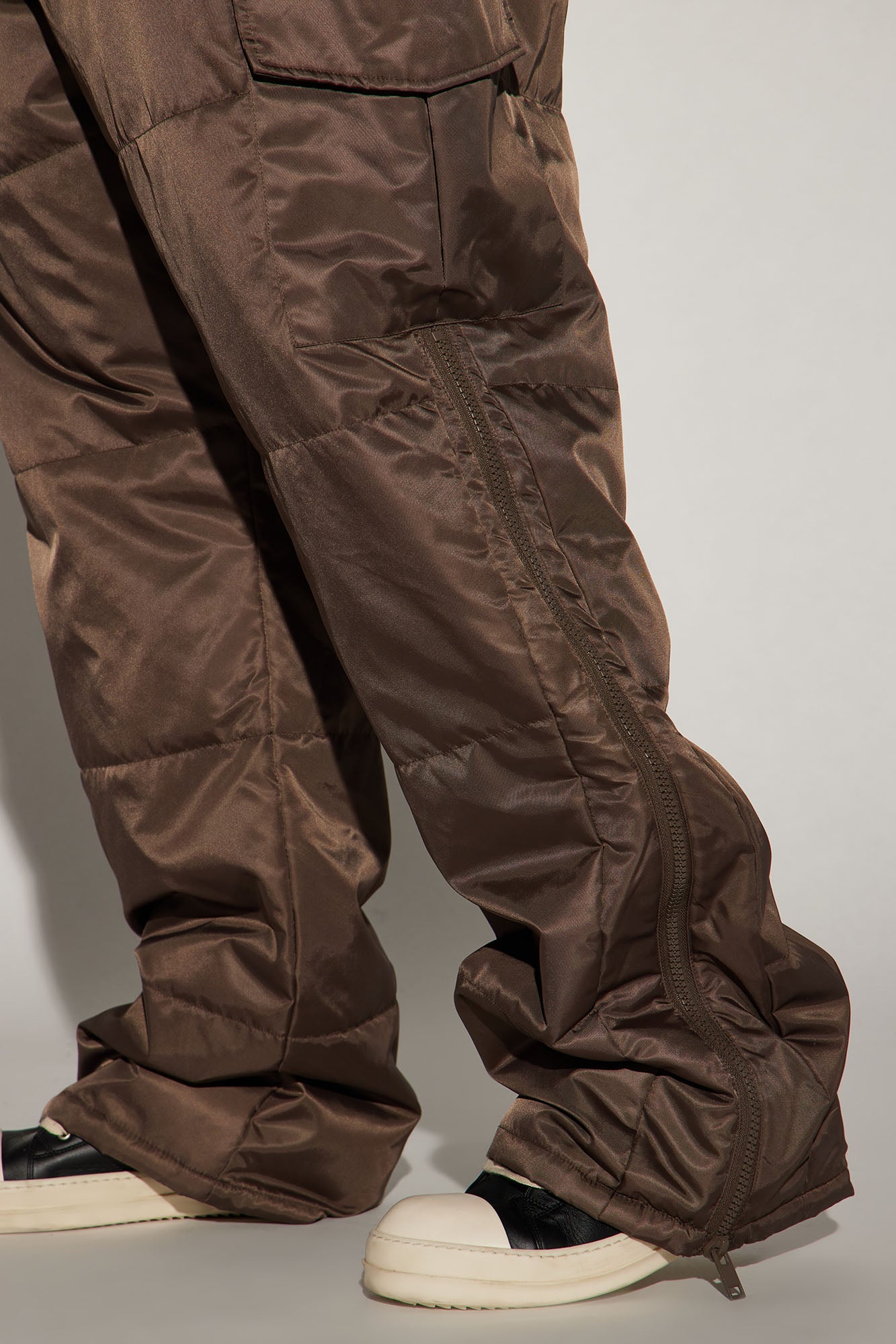 Ride With Me Baggy Padded Nylon Pants - Brown - Image 7