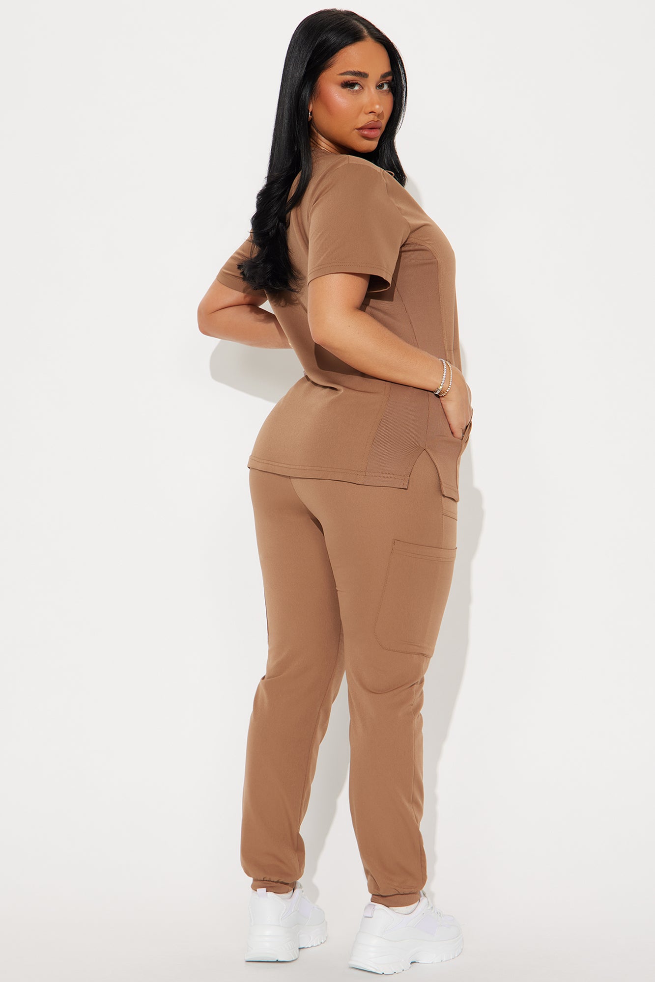 Get To Work Stretch Uniform Scrub Jogger Set - Chocolate - Image 3