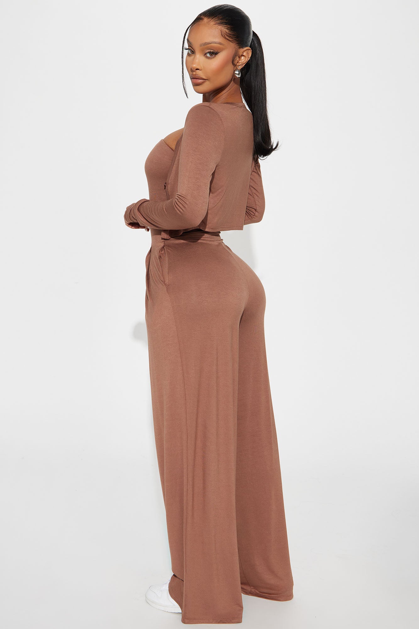 Snuggle Up Jumpsuit Set - Brown - Image 4