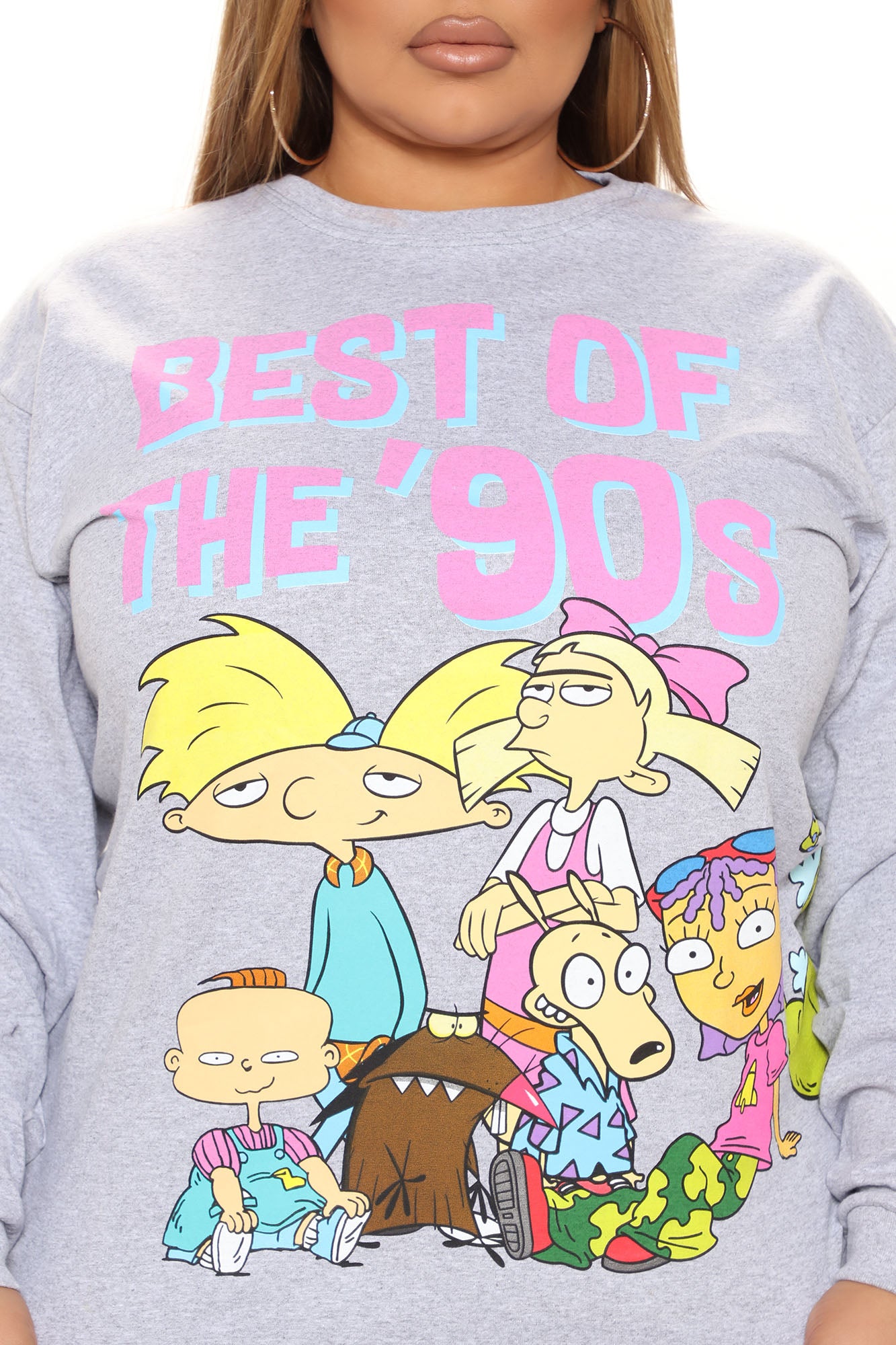 Best Of The 90's Long Sleeve Top - Heather Grey - Image 6