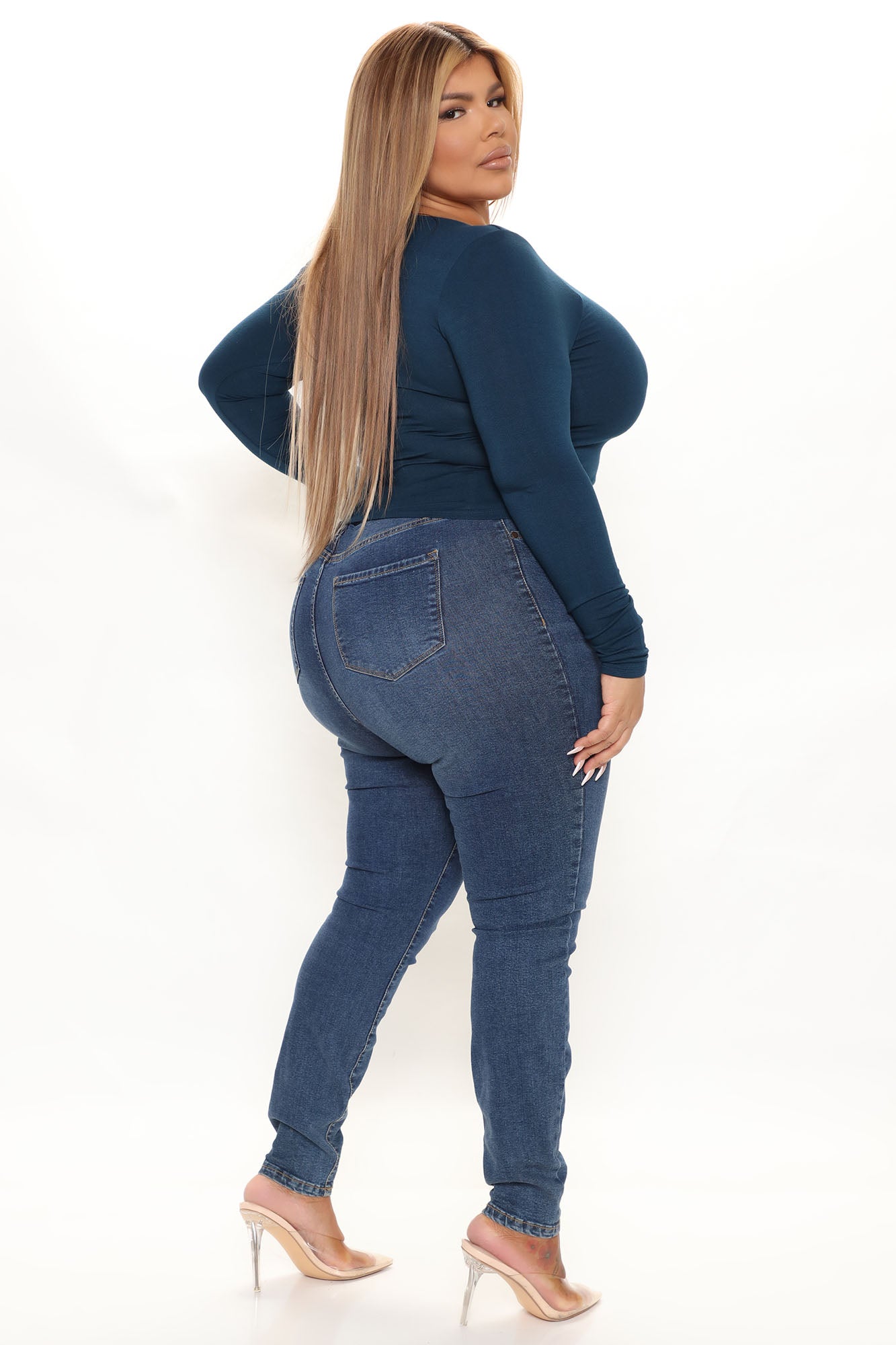 Yasmeen Square Neck Top - Teal - Image 9