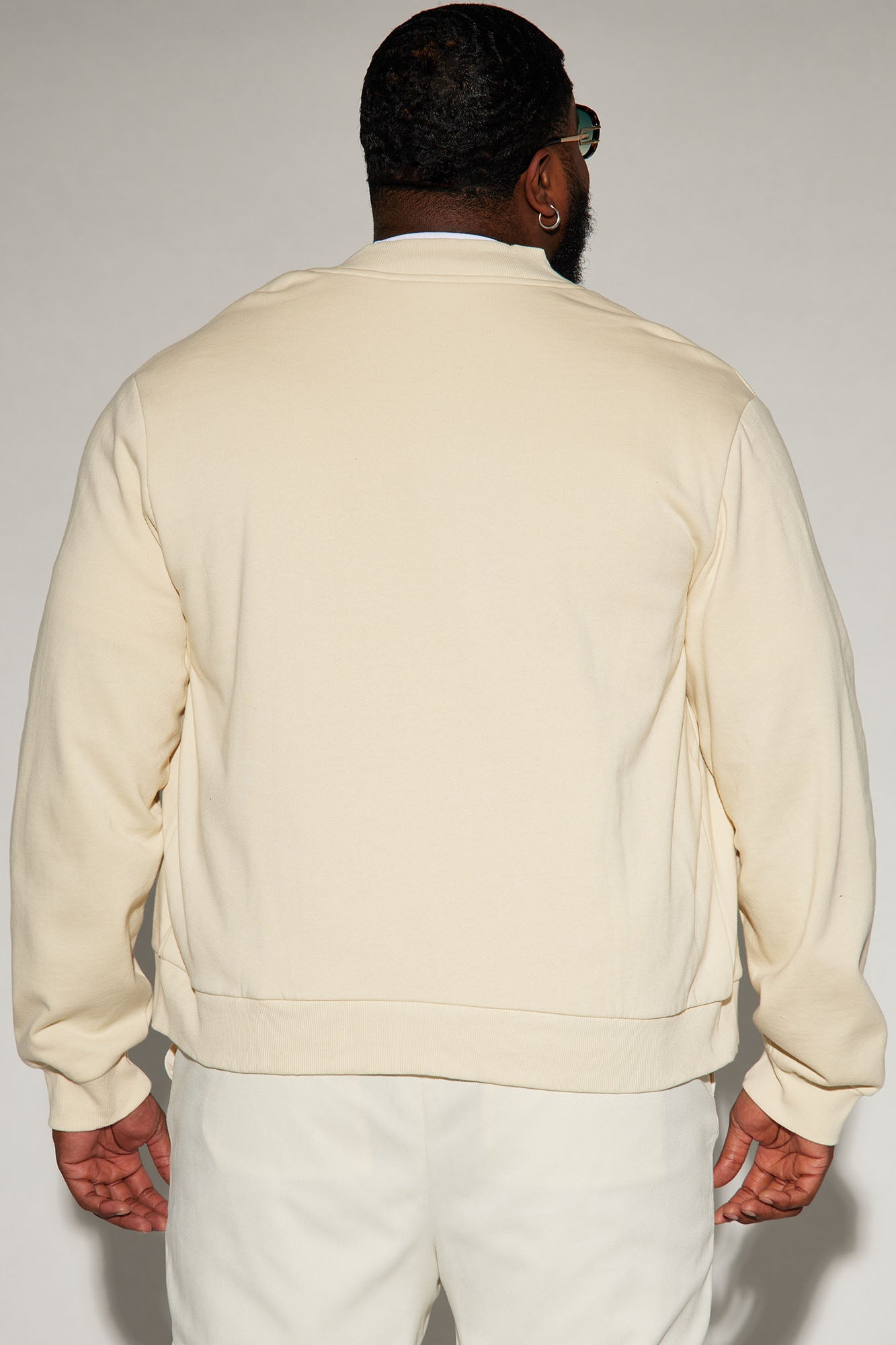 Tyson Fleece Bomber Jacket - Off White - Image 6