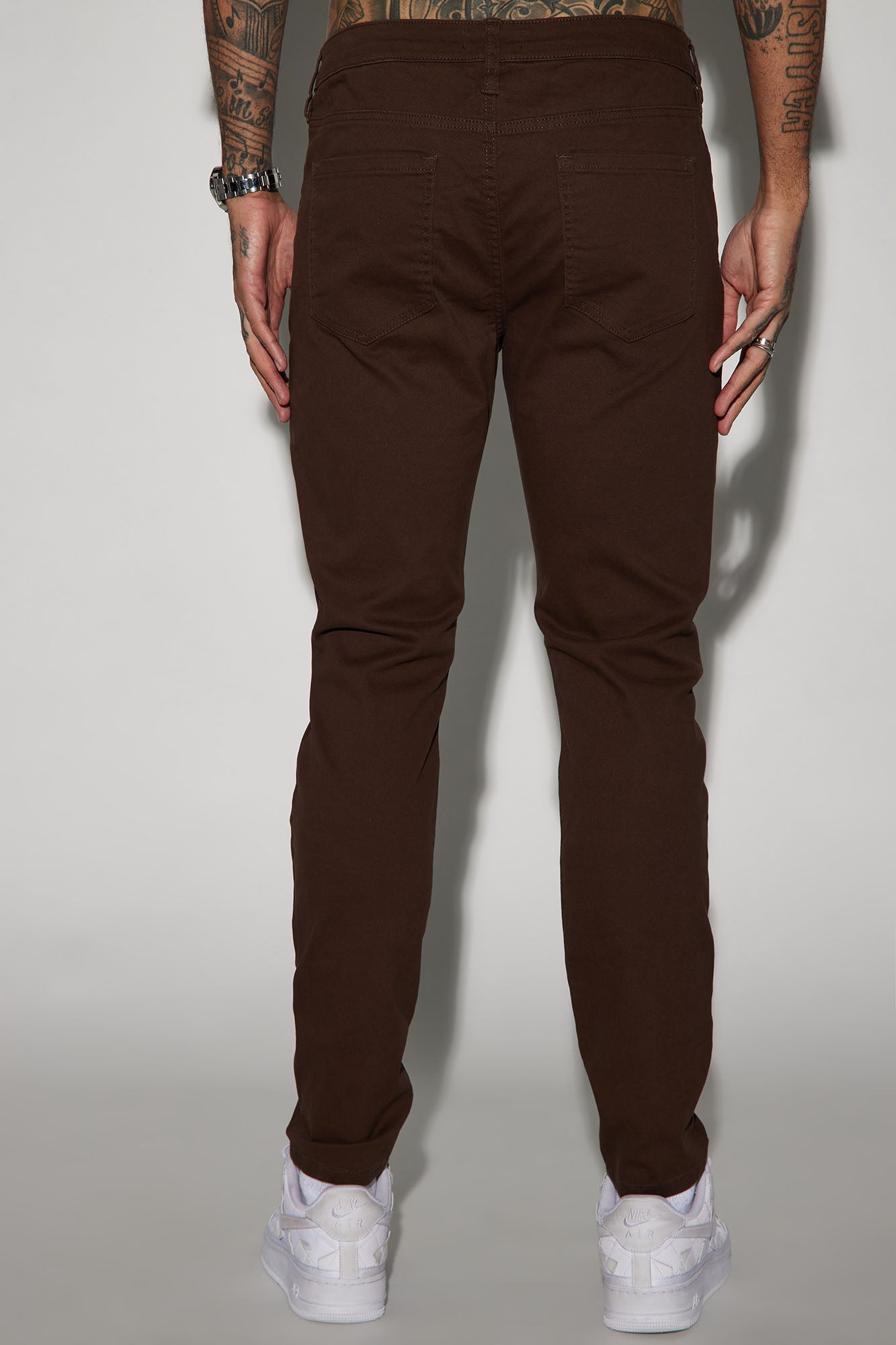 Mac Chino Skinny 5 Pocket Pants - DarkBrown - Image 4