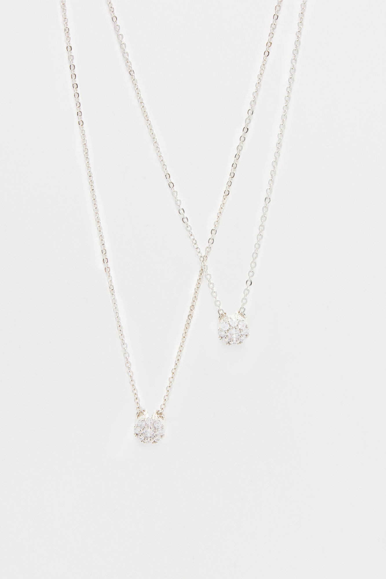 Dianna Dainty Layered Necklace - Silver - Image 3