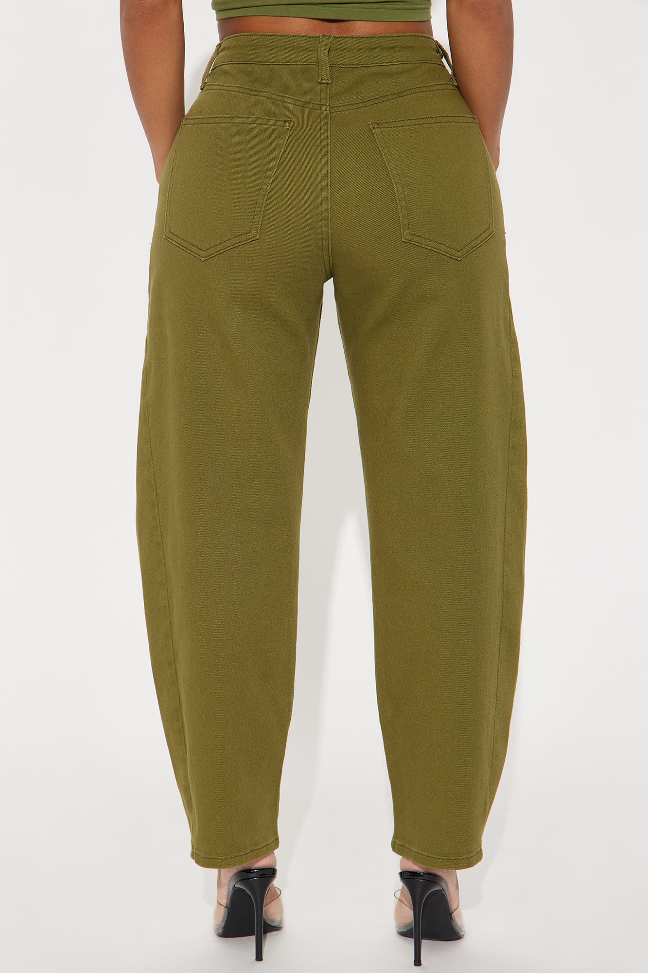 Allegra Barrel Pant - Olive - Image 3