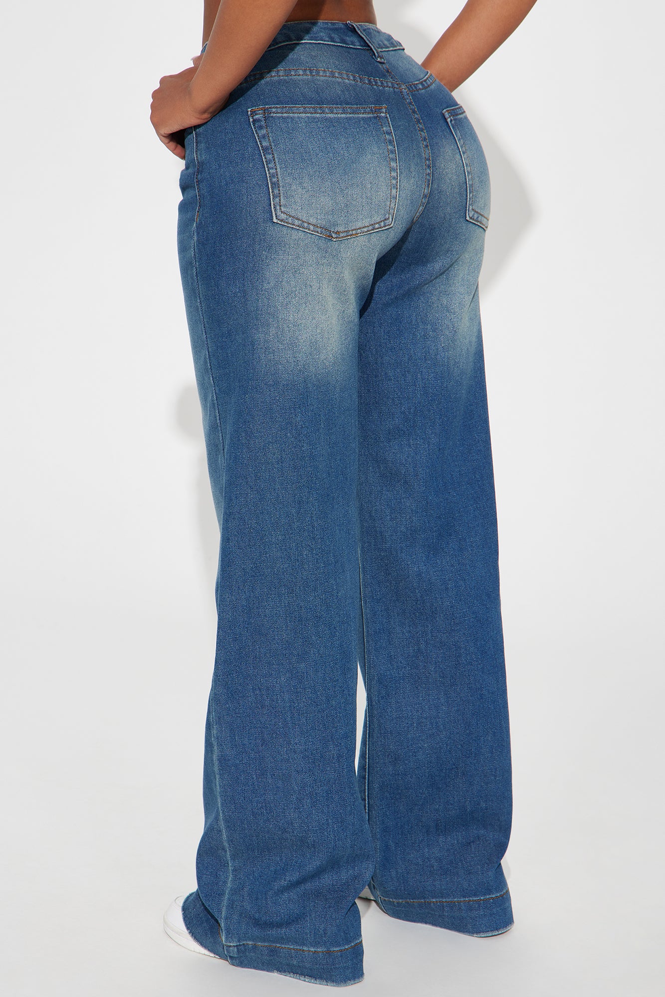 Tall Nia Non Stretch Baggy Jeans - Medium Wash - Image 3