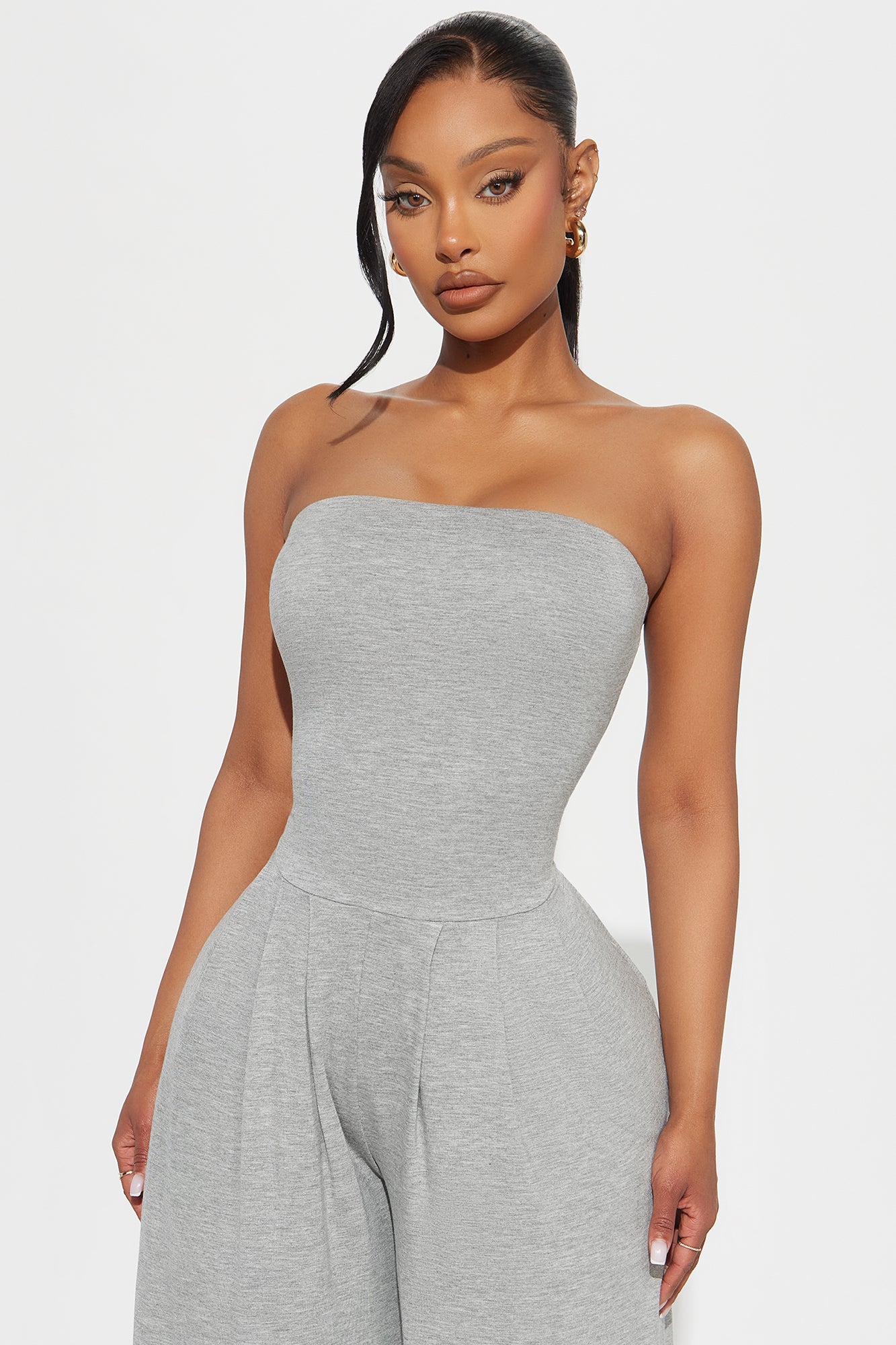 Snuggle Up Jumpsuit Set - Heather Grey - Image 3
