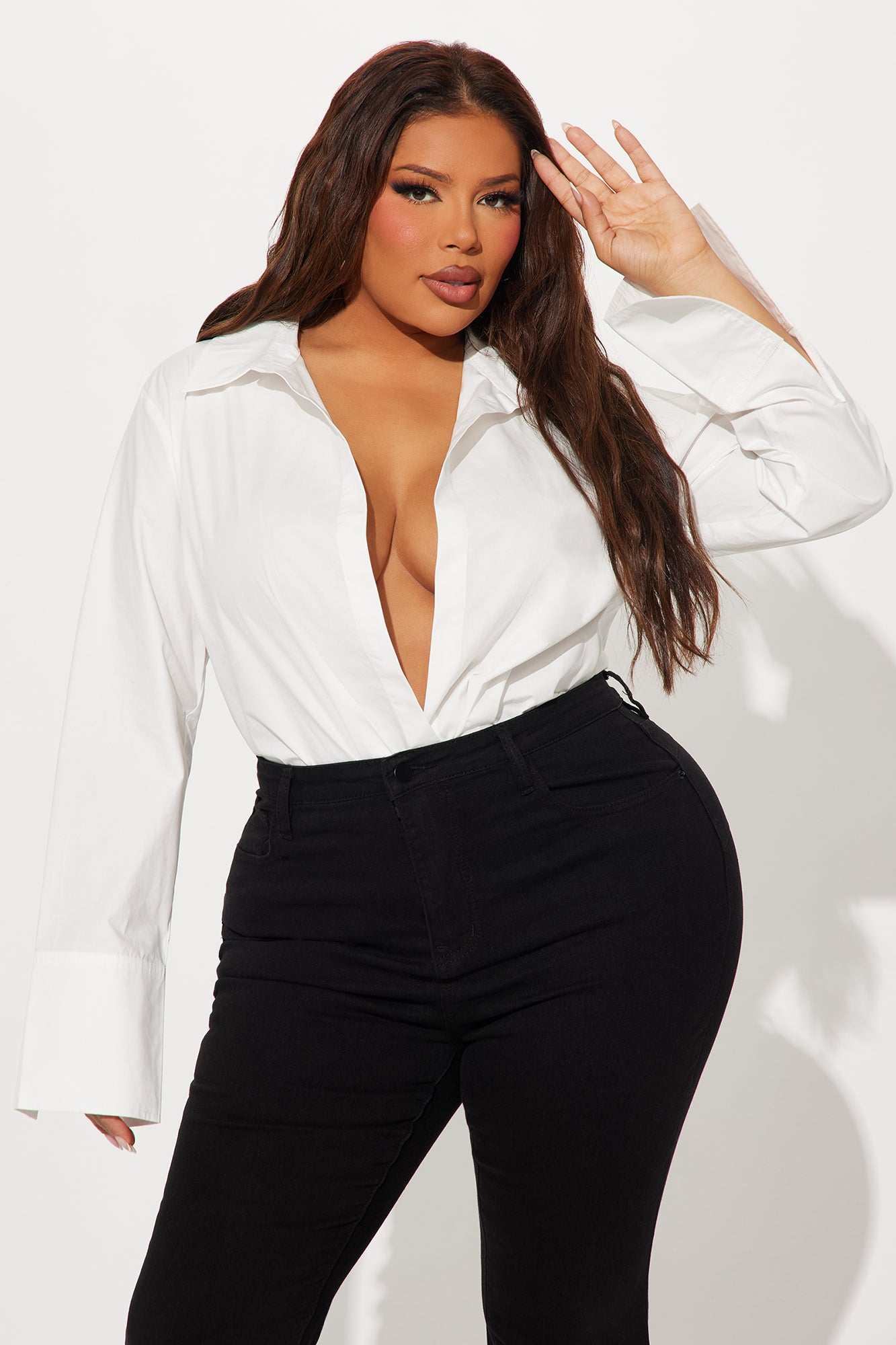 Big Boss Poplin Bodysuit - White - Image 7