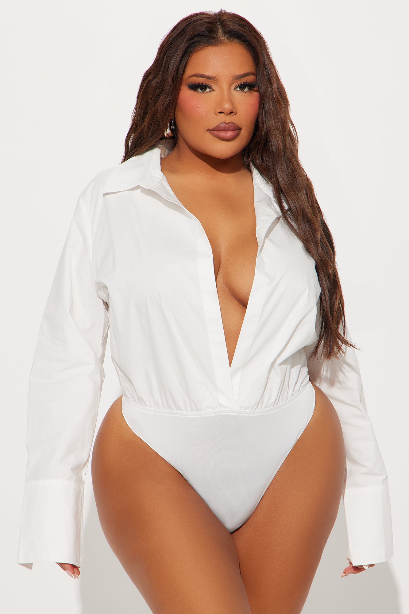 Big Boss Poplin Bodysuit - White - Image 5