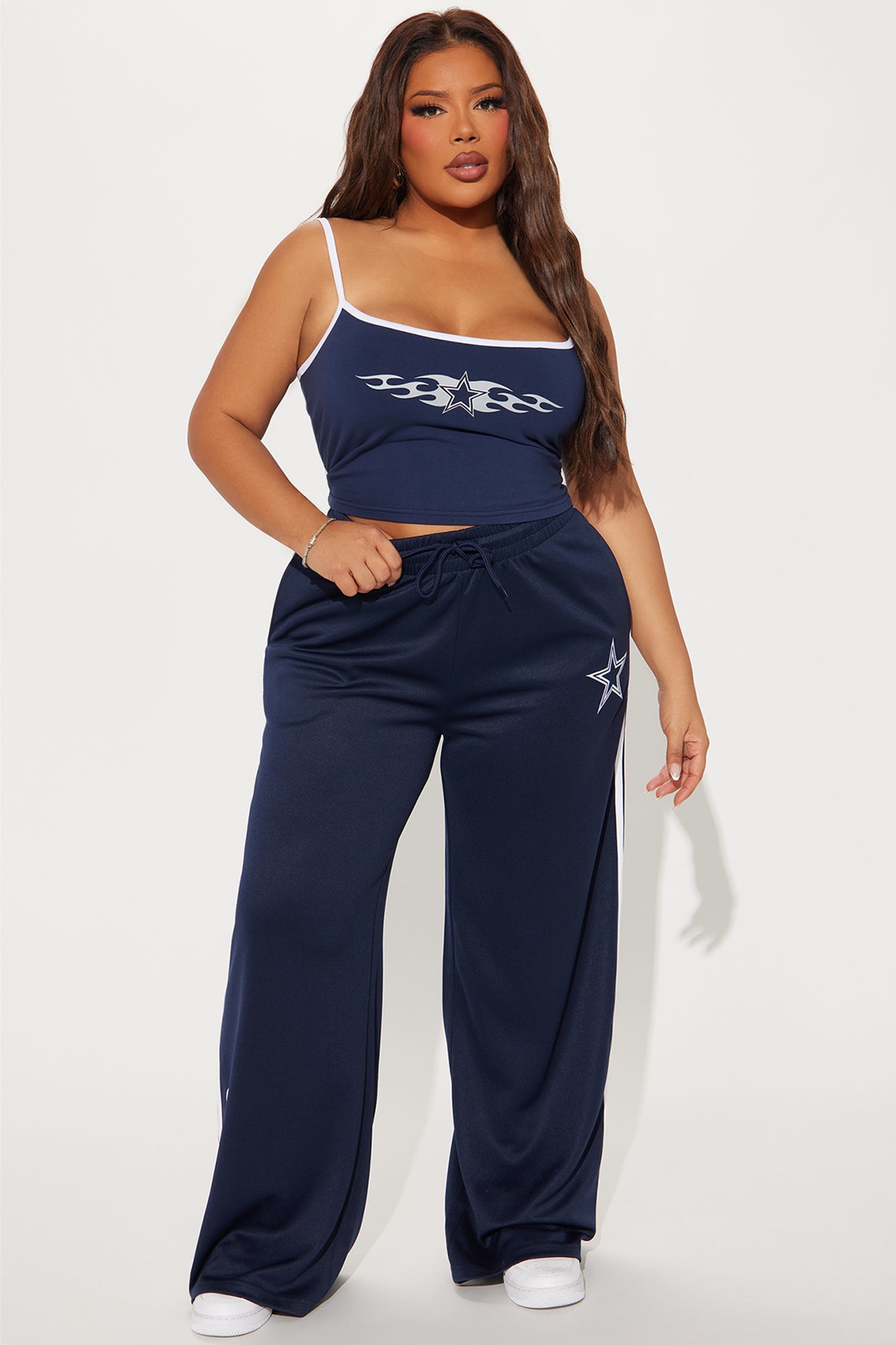 Cowboys Territory Wide Leg Pant - Navy - Image 4