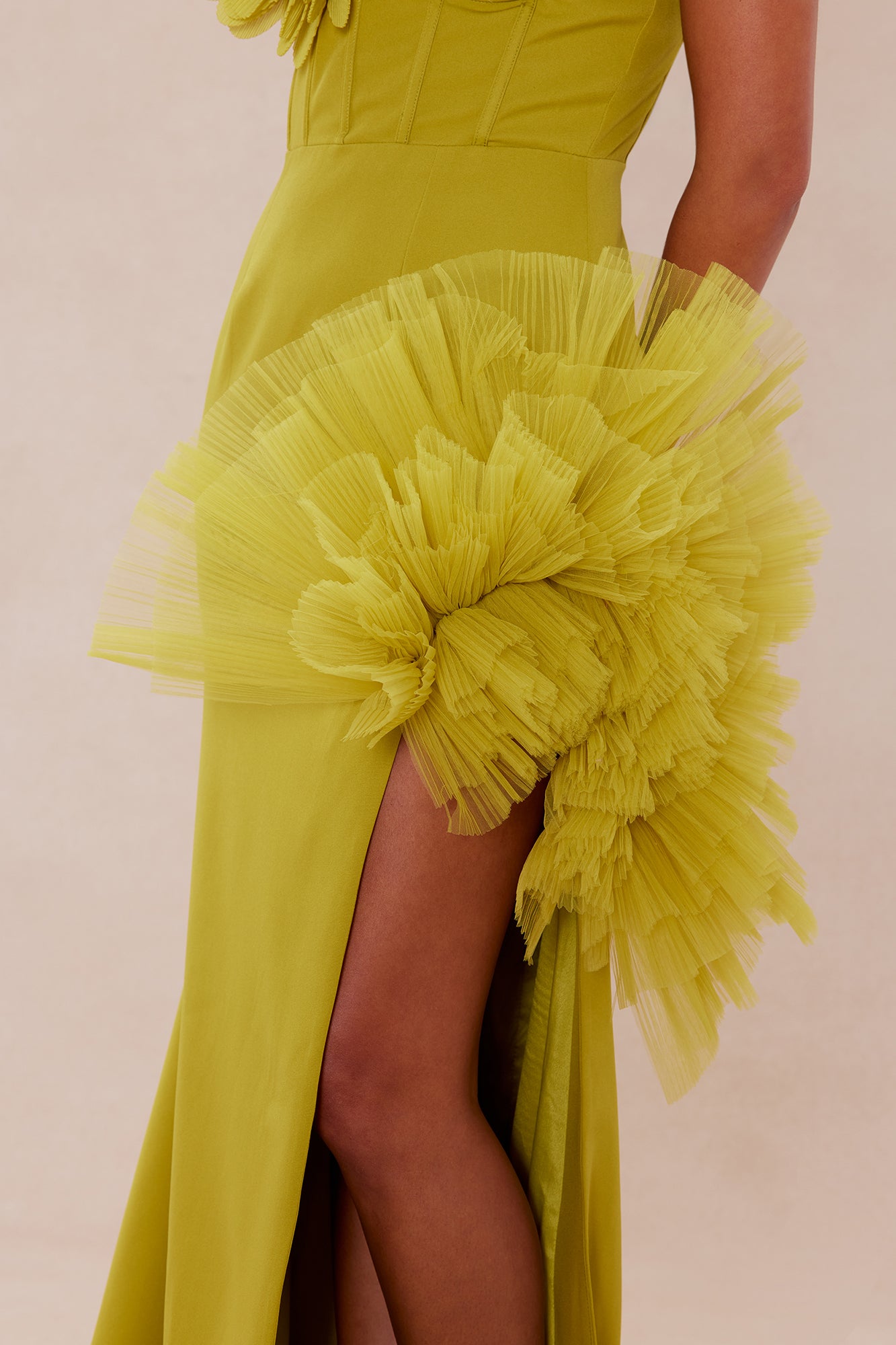Sarafina Ruffle Maxi Dress - Chartreuse - Image 3