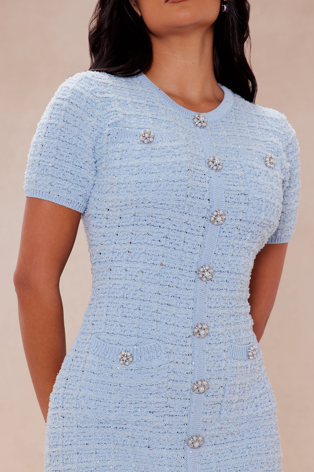 Sadie Sweater Mini Dress - Blue - Image 6