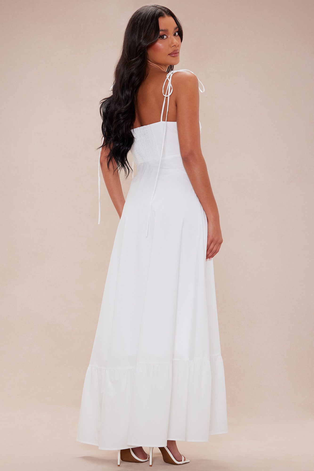 Alison Poplin Maxi Dress - White - Image 4