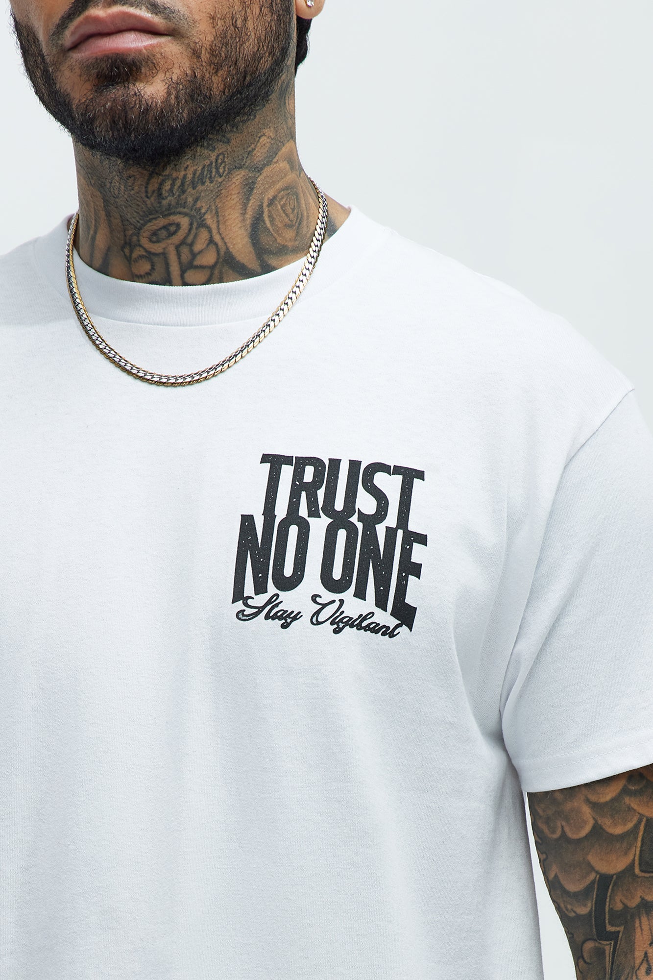 Stay Vigilant Short Sleeve Tee - White - Image 4