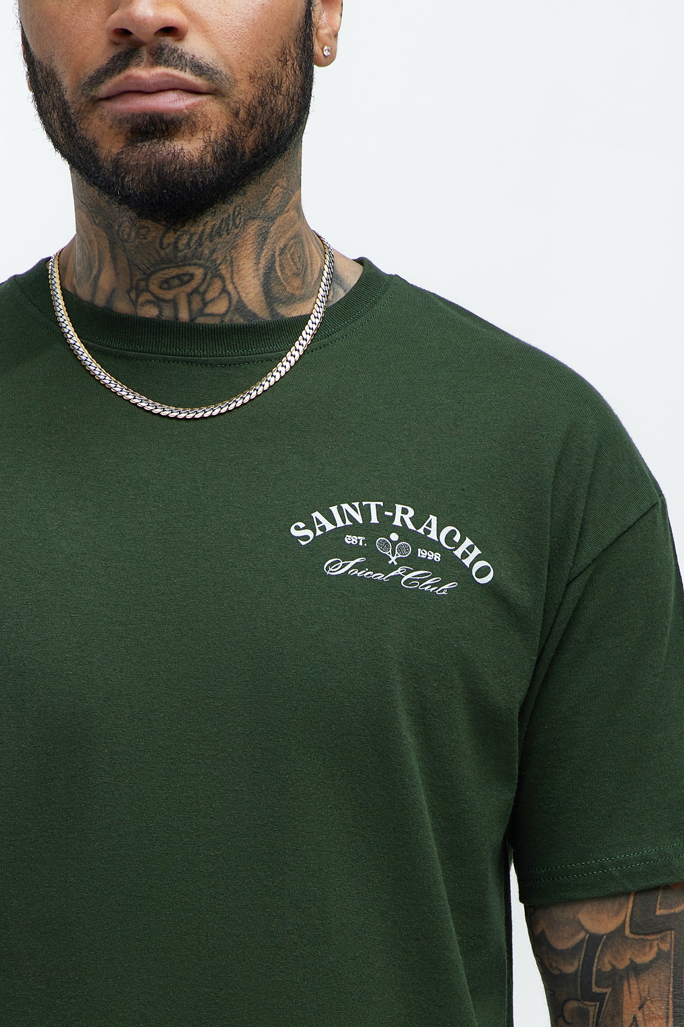 Saint Racho Social Club Short Sleeve Tee - Green - Image 4