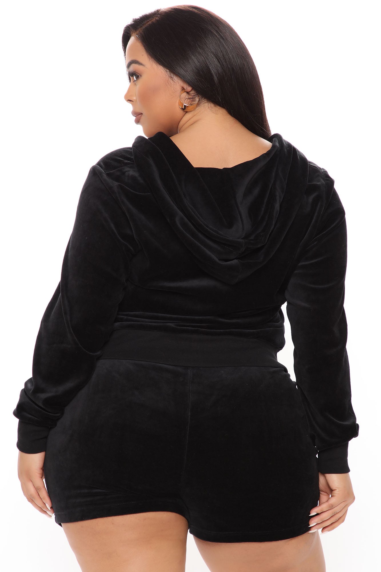 The OG Trendsetter Velour Short Set - Black - Image 8