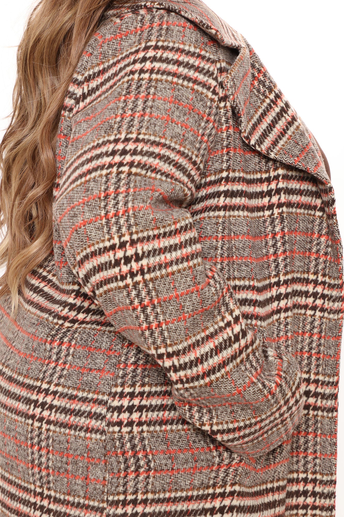 Looking For Clues Plaid Trench Coat - Rust/combo - Image 13