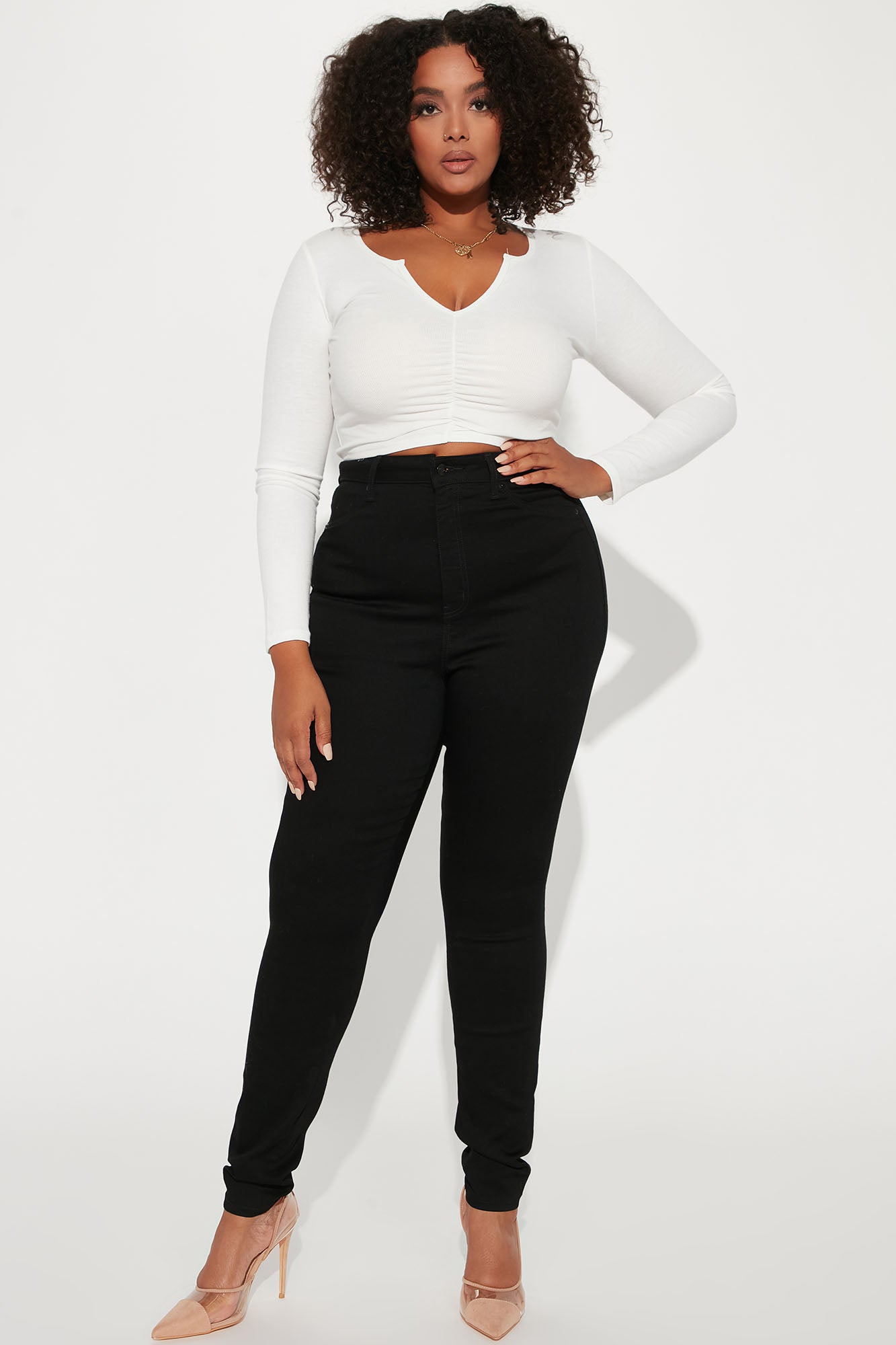 Tall Flex Game Strong Super High Rise Skinny Jeans - Black - Image 4