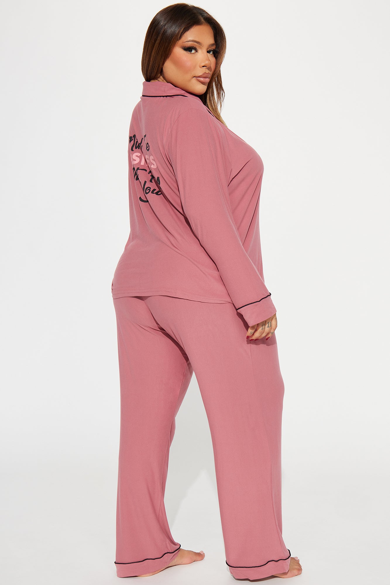 Mind Your Business PJ Pant Set - Rose - Image 7