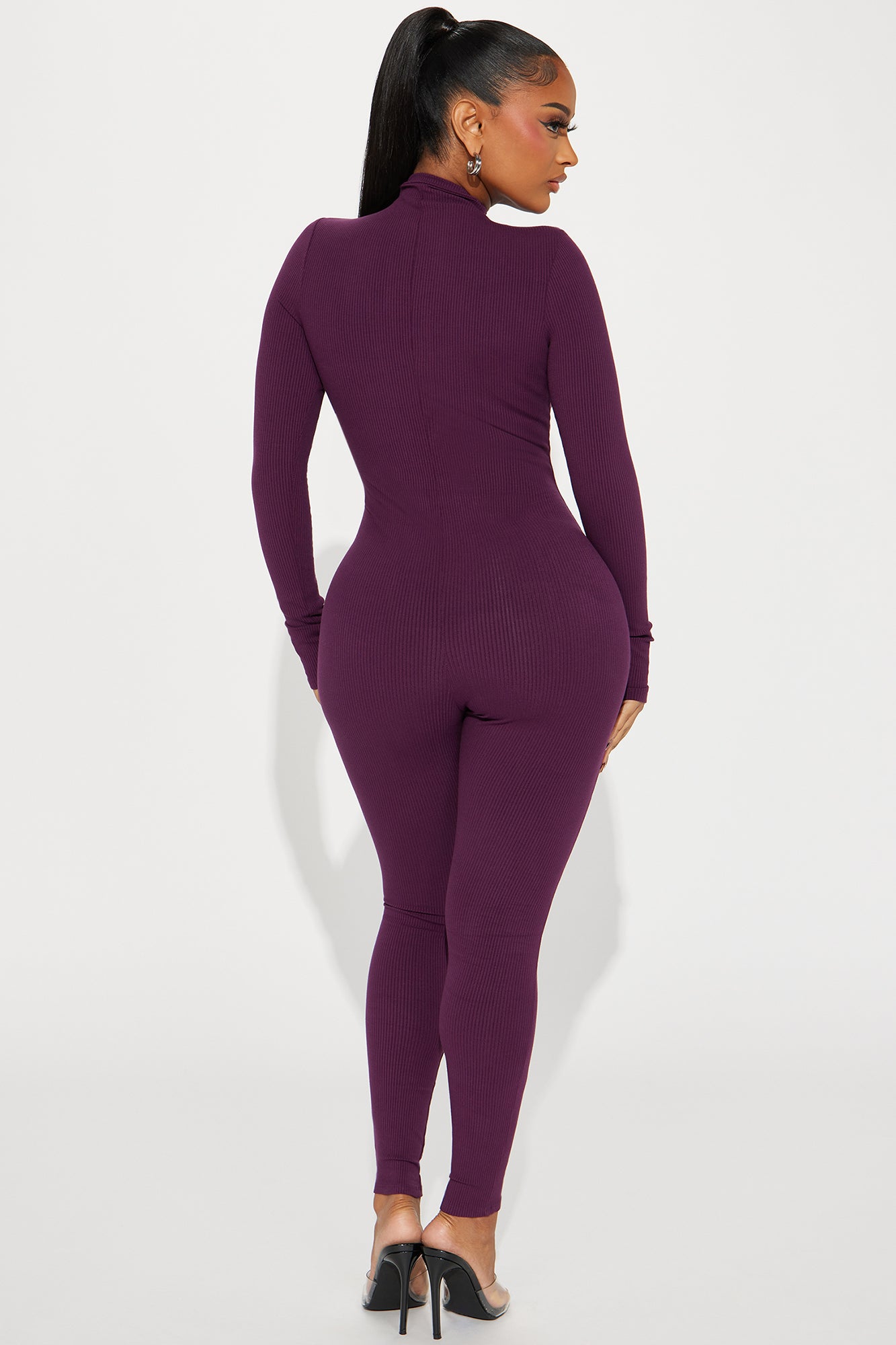 Sabrina Snatched Jumpsuit - Plum - Image 3