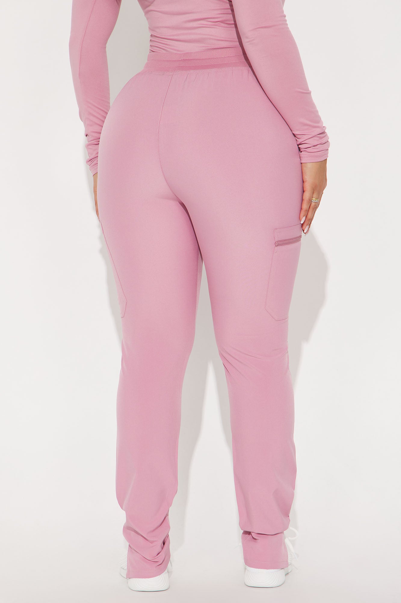 On The Clock Stretch Tapered Uniform Scrub Pants - Mauve - Image 3