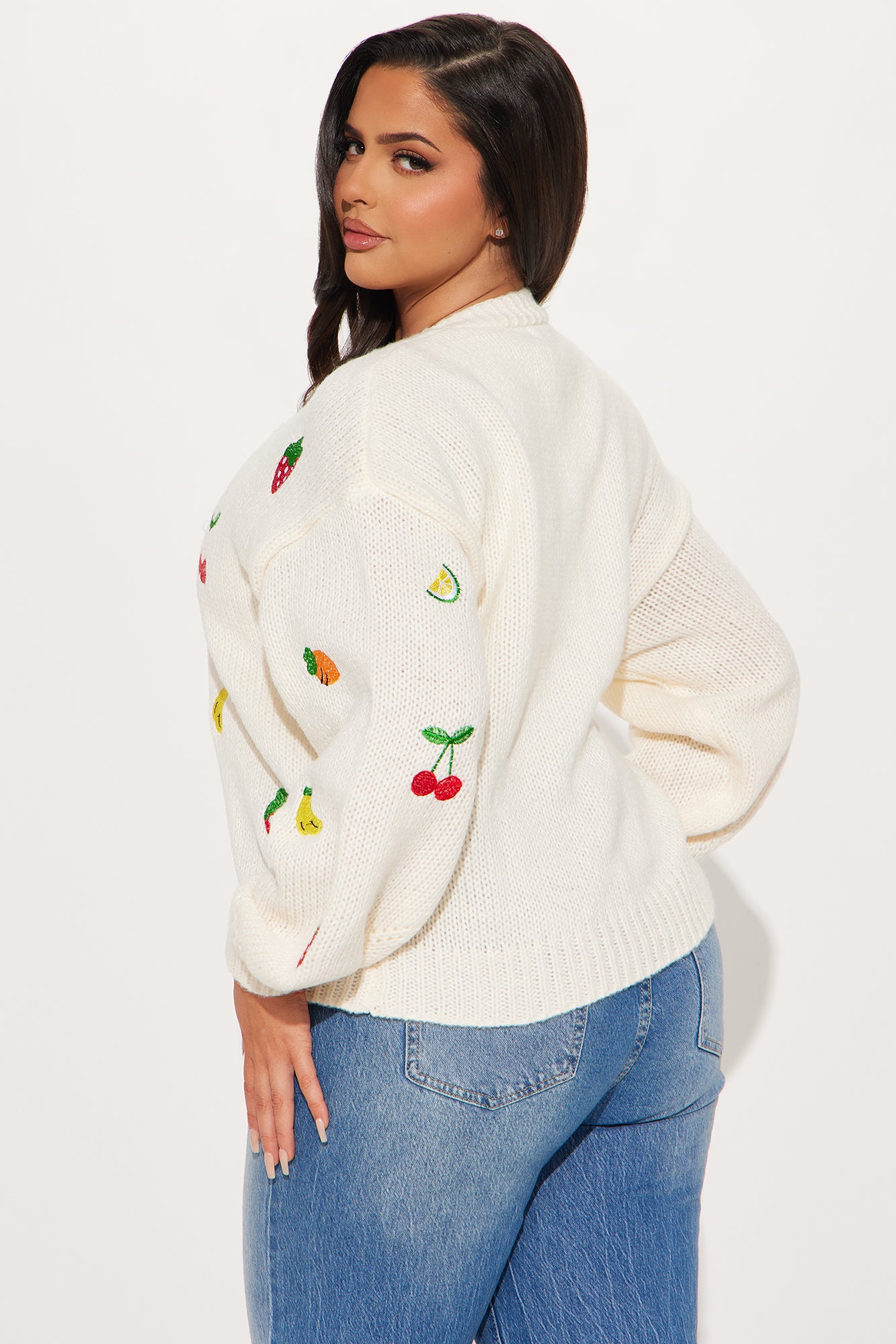 Feeling Fruity Emboridered Cardigan - Ivory/combo - Image 6