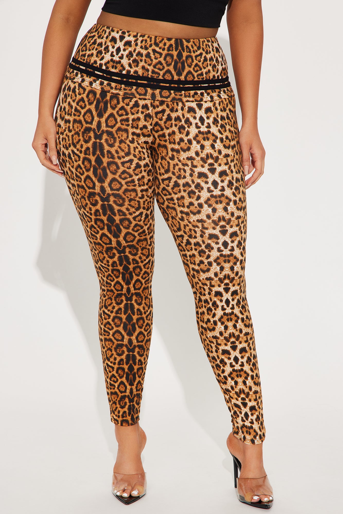 Samara Foldover Waistband Leopard Legging - Brown/combo - Image 5