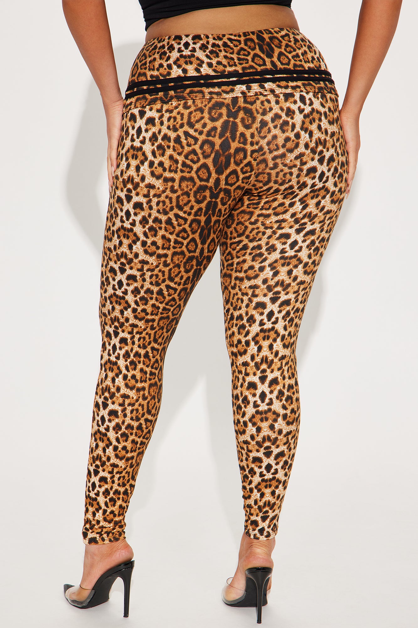 Samara Foldover Waistband Leopard Legging - Brown/combo - Image 6